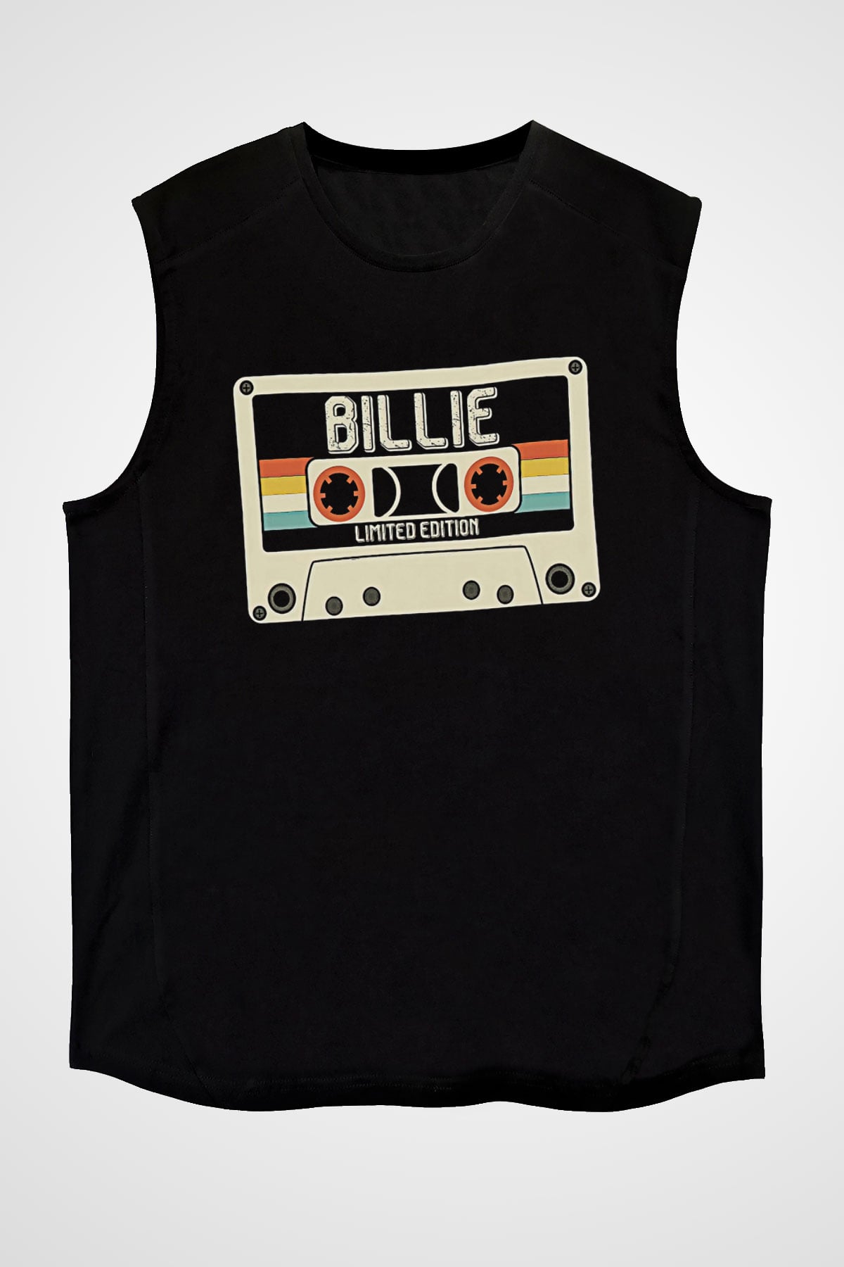 Billie Eilish Baskılı Unisex Siyah Kolsuz Tişört - Tshirt