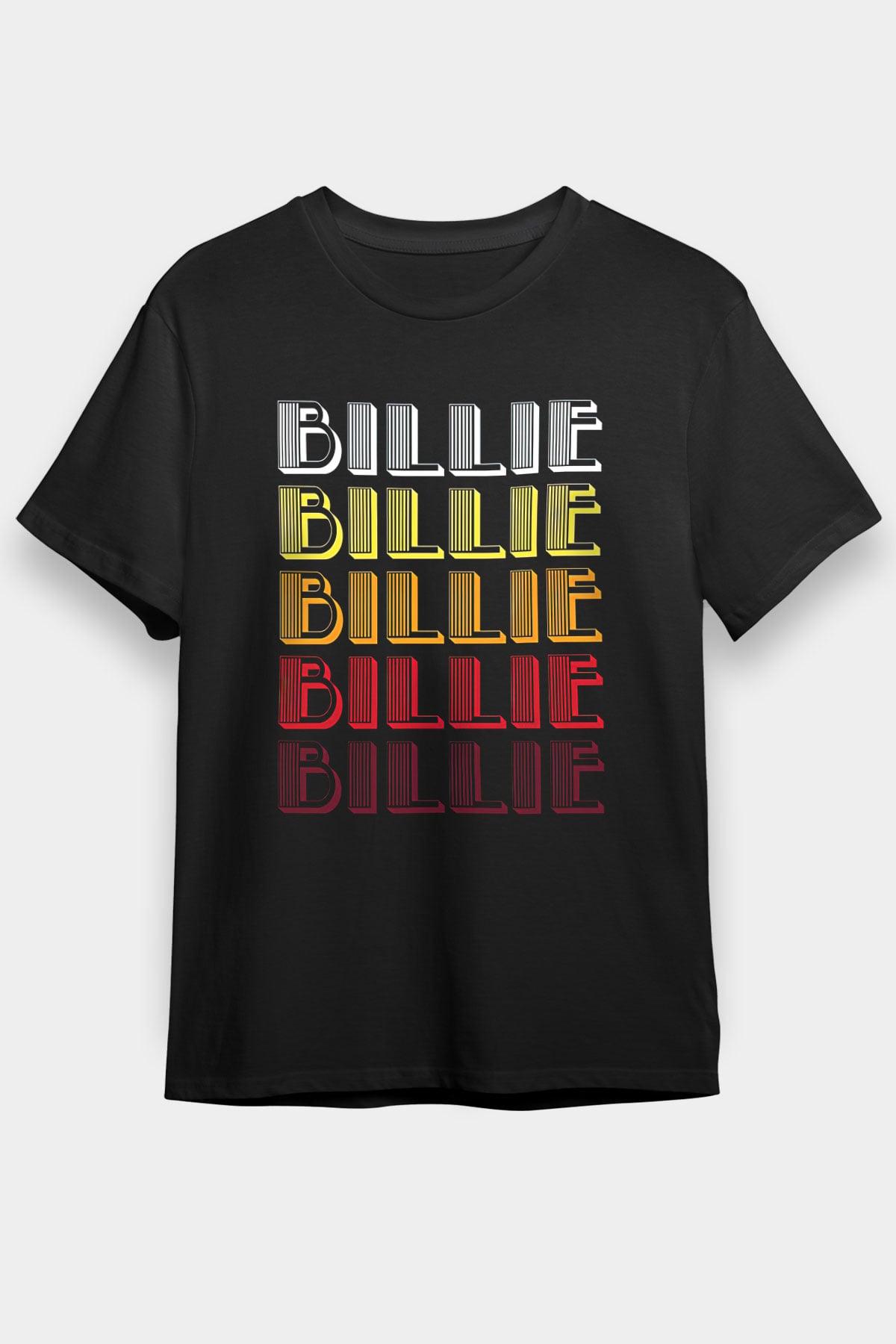 Billie Eilish Baskılı Unisex Siyah Tişört - Tshirt
