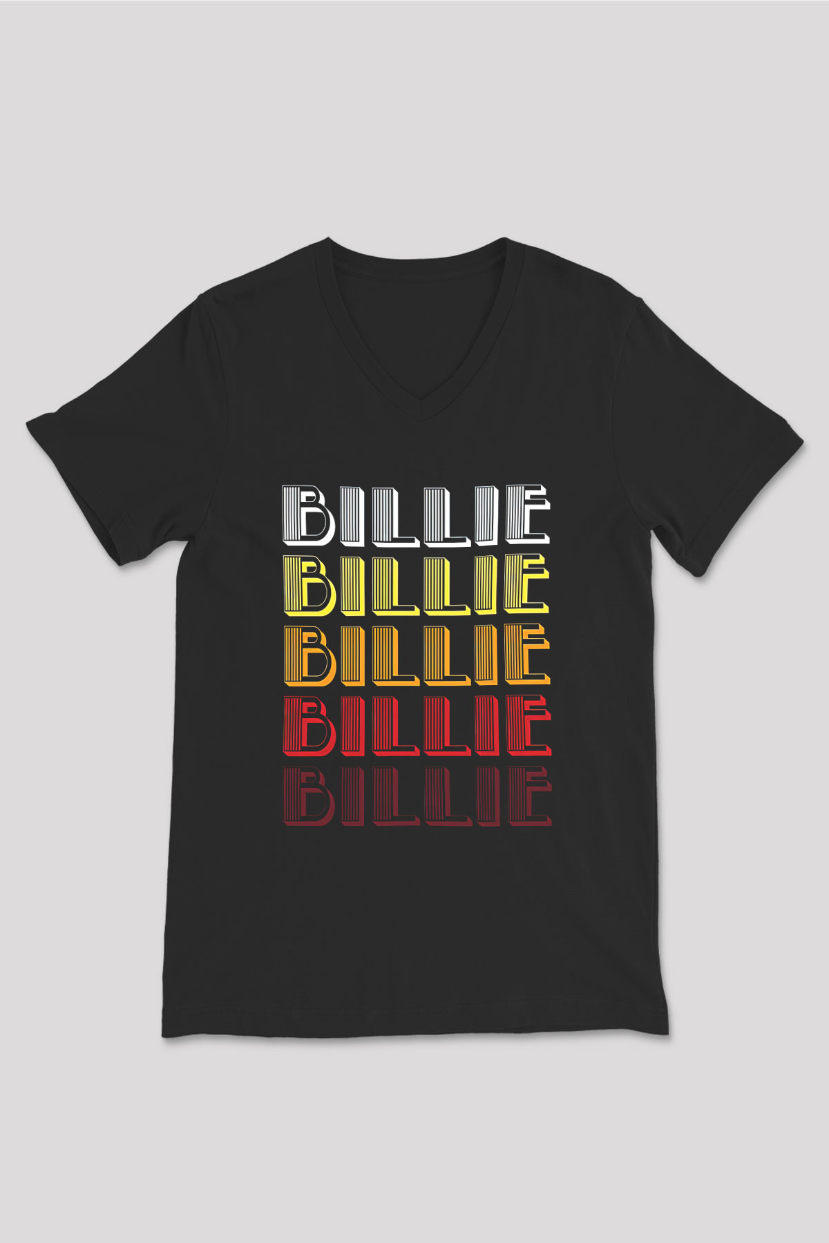 Billie Eilish Baskılı Unisex Siyah V Yaka Tişört - Tshirt