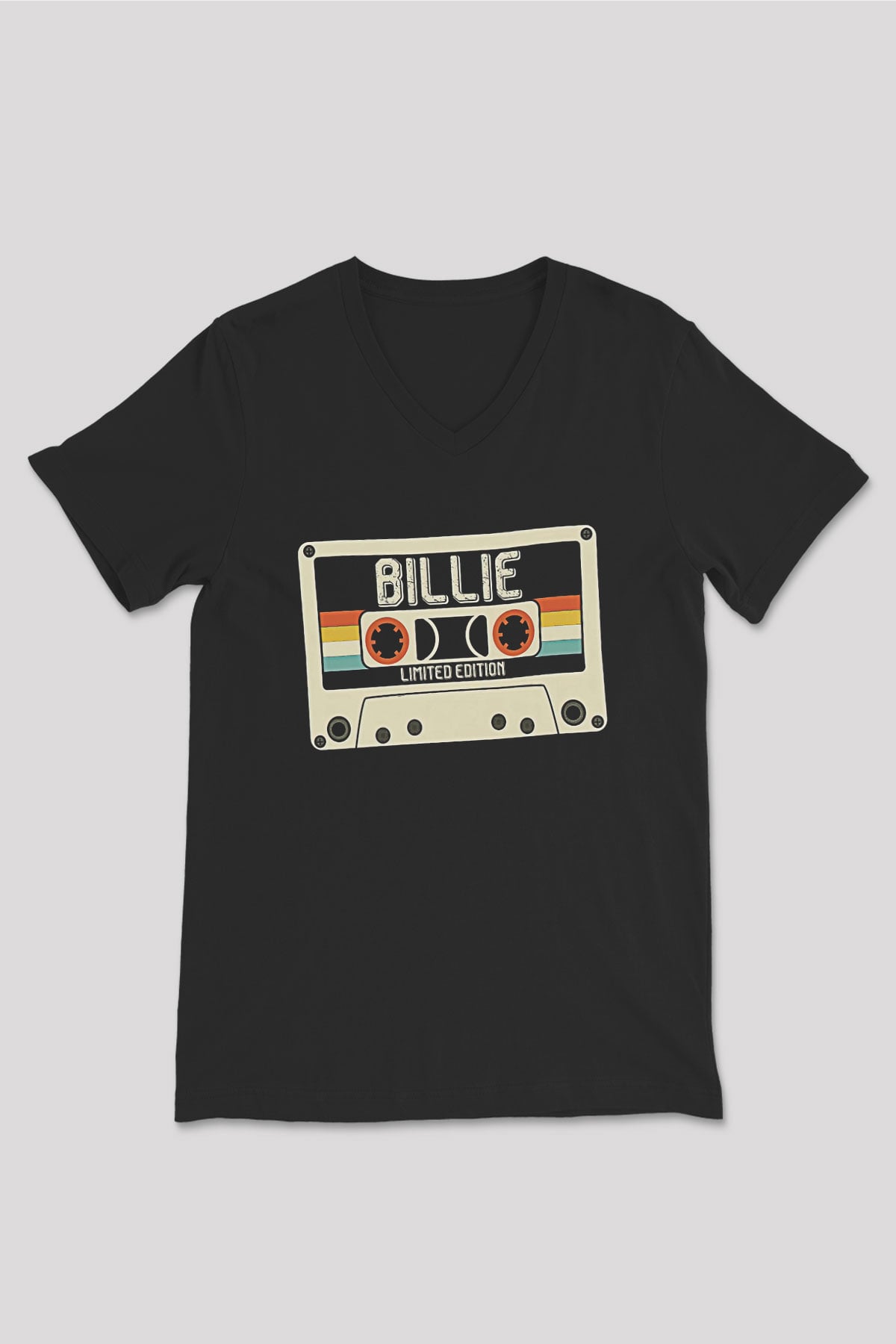 Billie Eilish Baskılı Unisex Siyah V Yaka Tişört - Tshirt