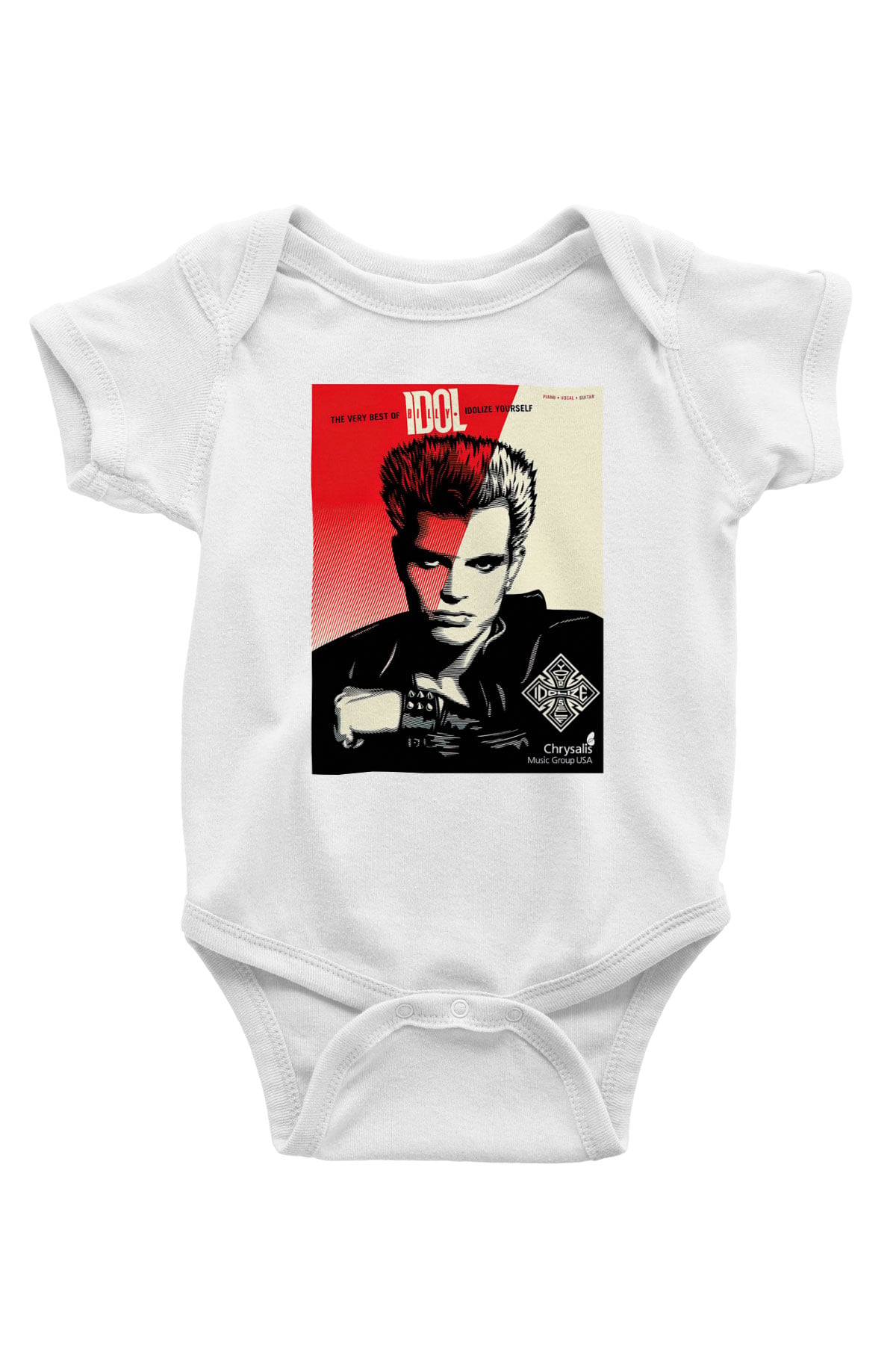 Billy Idol Baskılı Beyaz Unisex Bebek Body - Zıbın