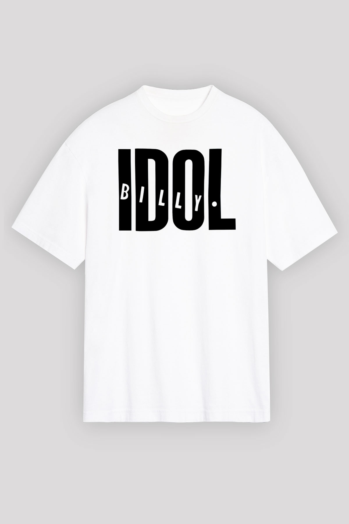 Billy Idol Beyaz Unisex Oversize Tişört T-Shirt