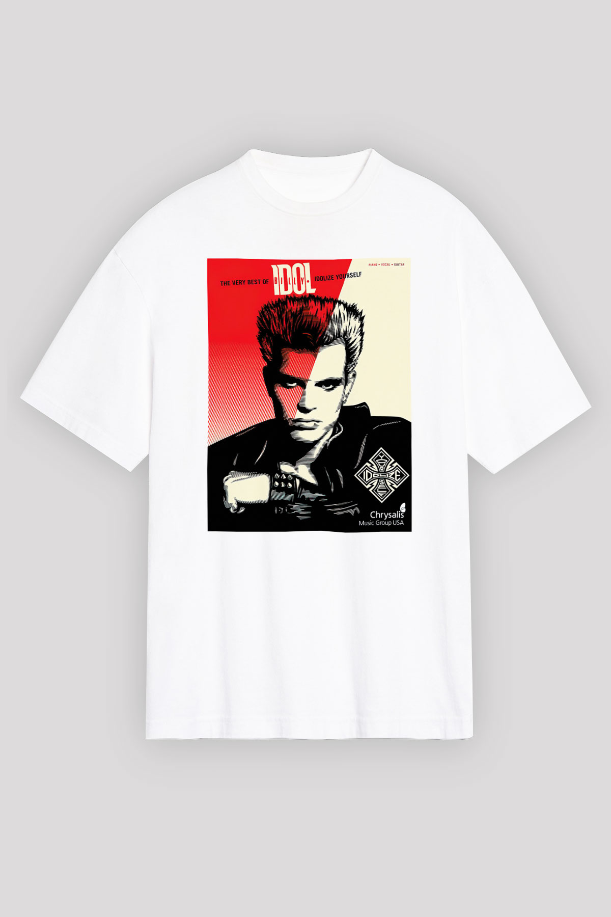 Billy Idol Beyaz Unisex Oversize Tişört T-Shirt