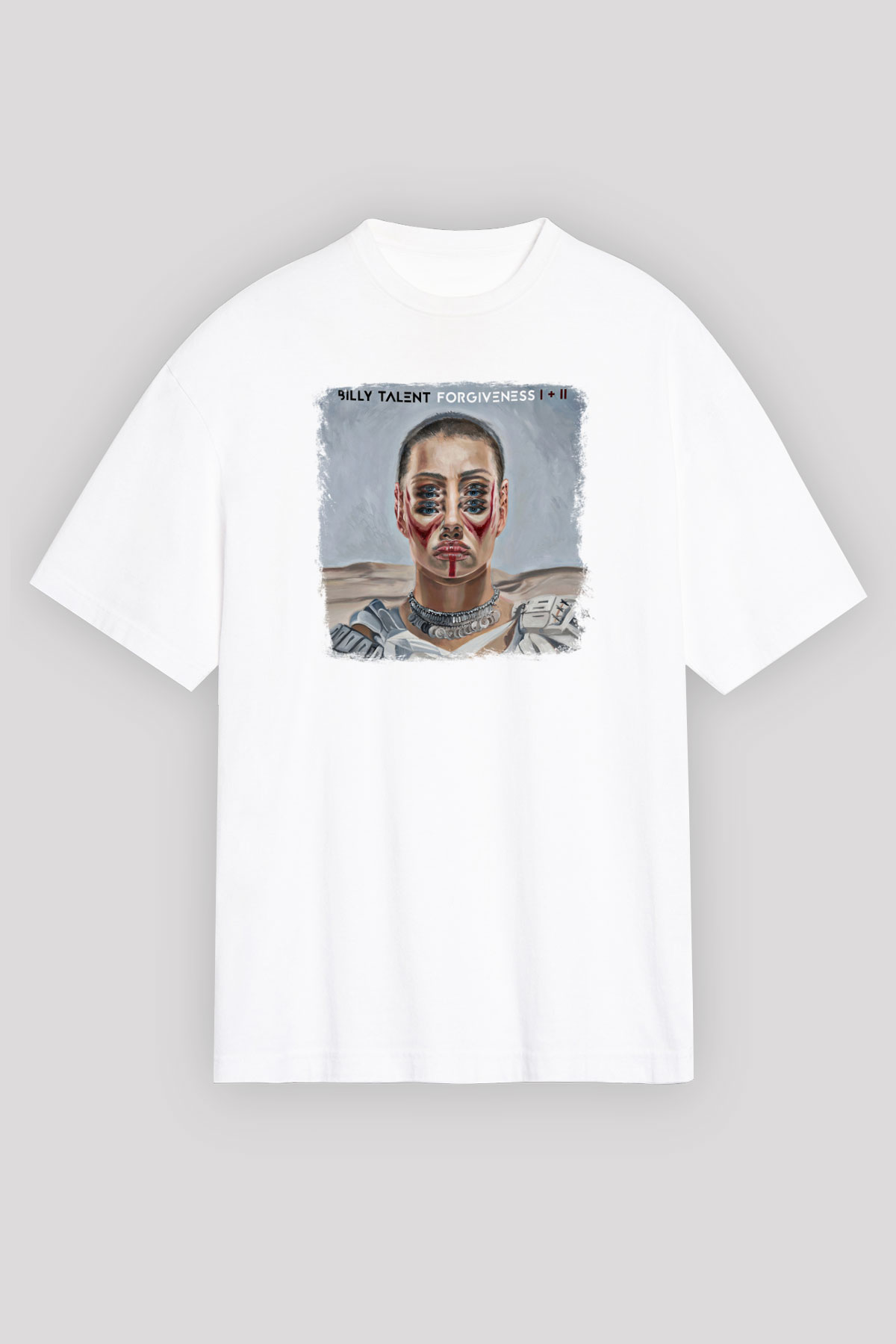 Billy Talent Baskılı Unisex Beyaz Oversize Tişört