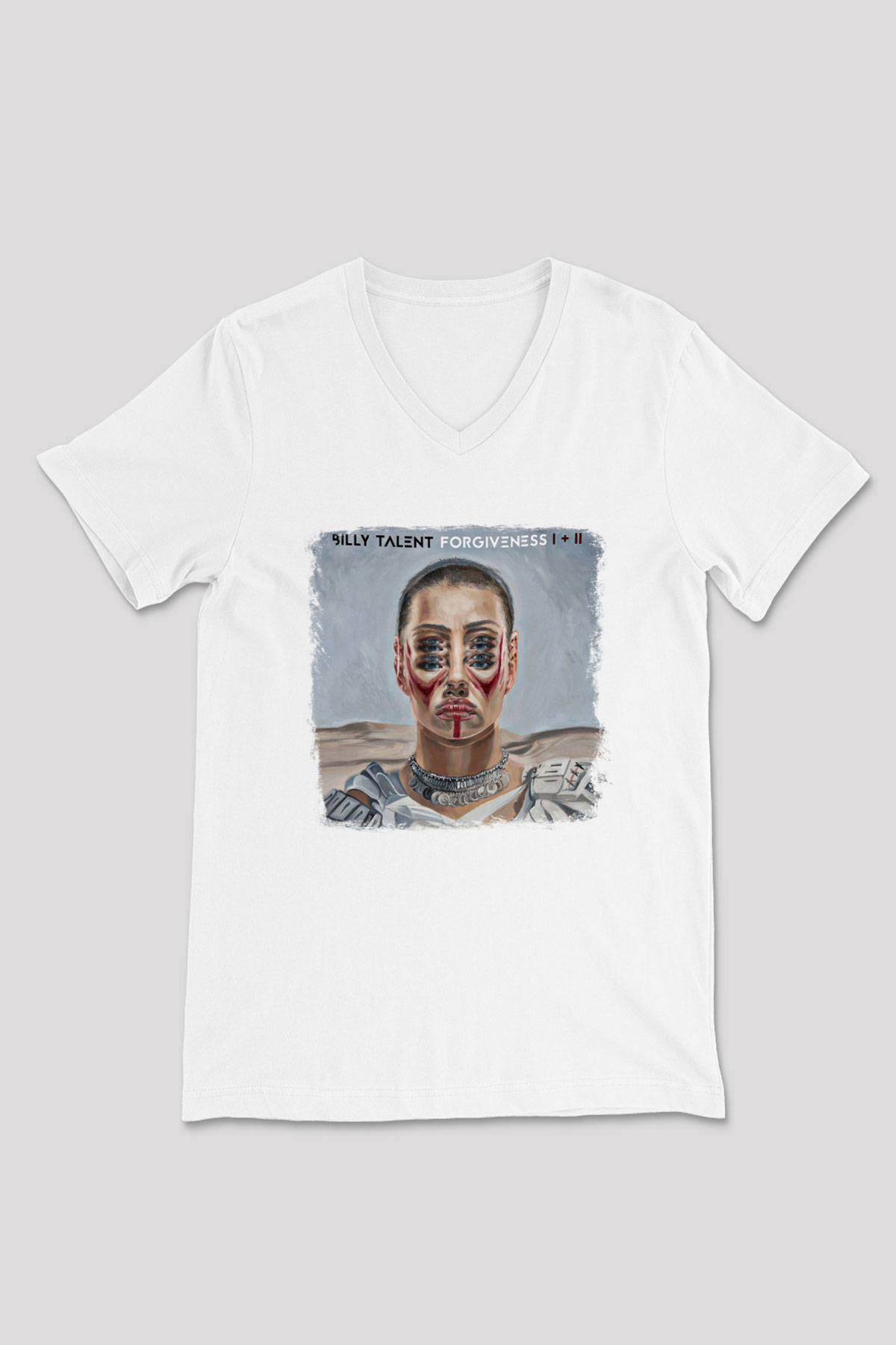 Billy Talent Baskılı Unisex Beyaz V Yaka Tişört