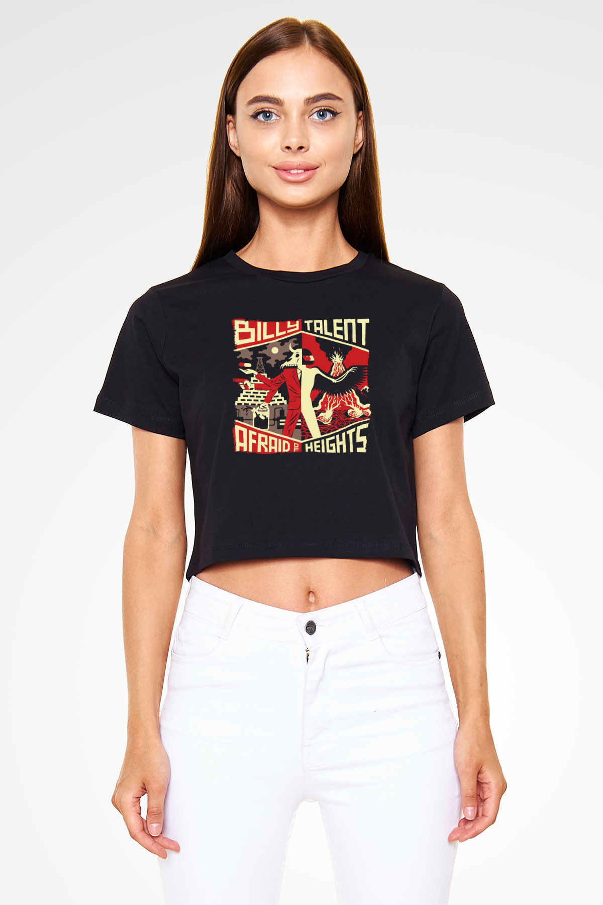 Billy Talent Beyaz  Crop Top Tişört