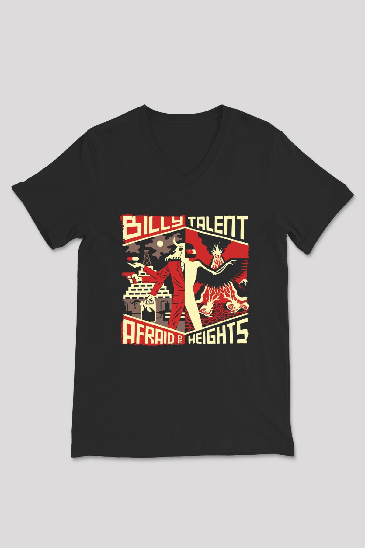 Billy Talent Beyaz Unisex V Yaka Tişört