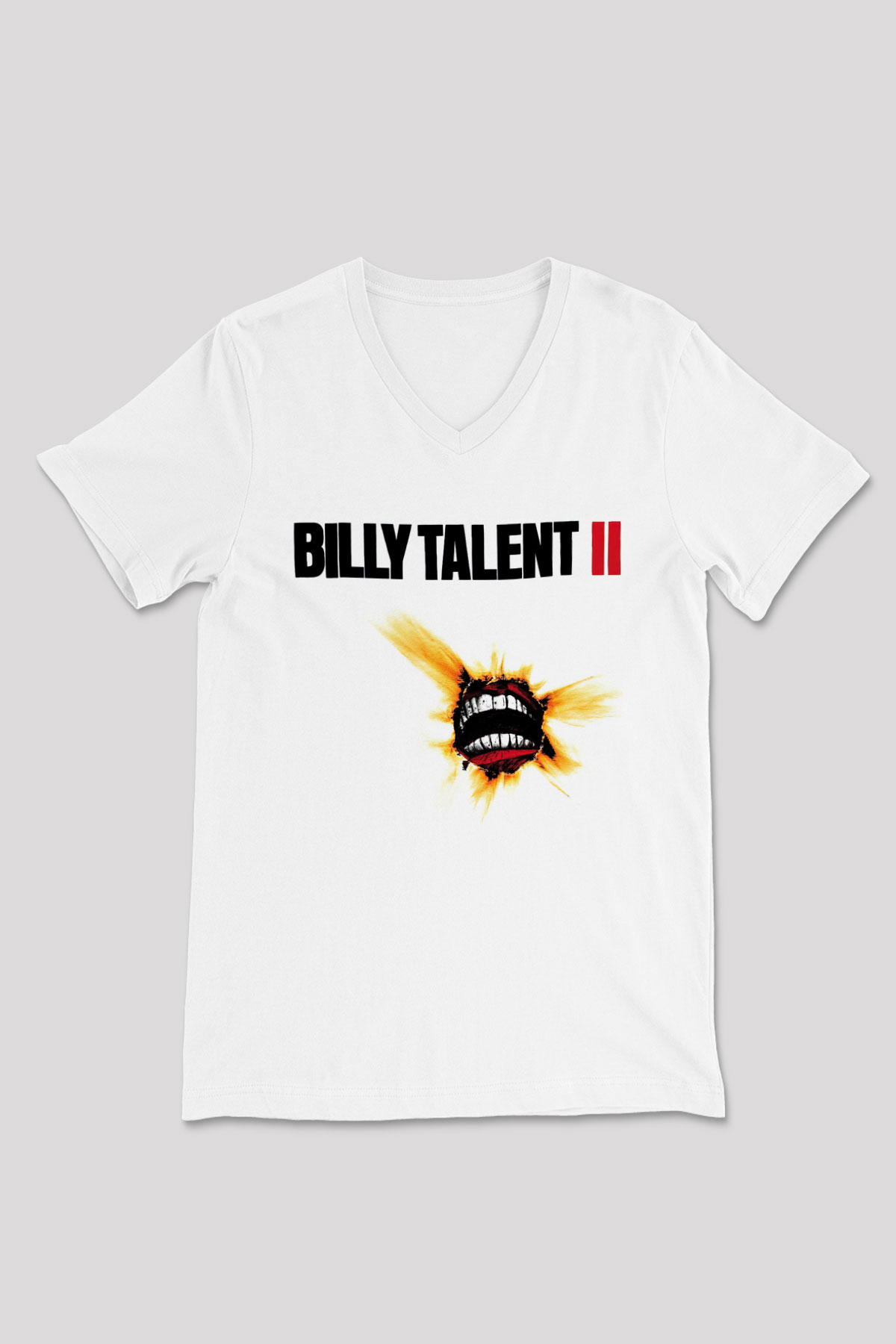 Billy Talent Beyaz Unisex V Yaka Tişört T-Shirt