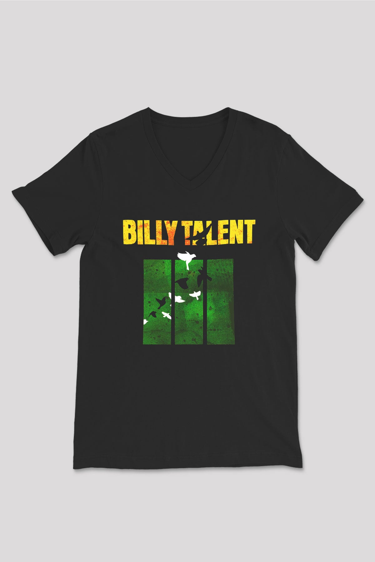 Billy Talent Siyah Unisex V Yaka Tişört T-Shirt