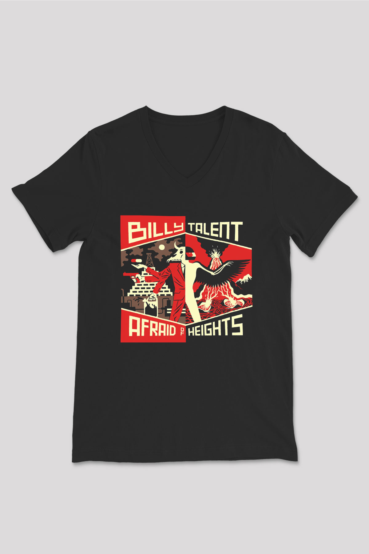 Billy Talent Siyah Unisex V Yaka Tişört T-Shirt