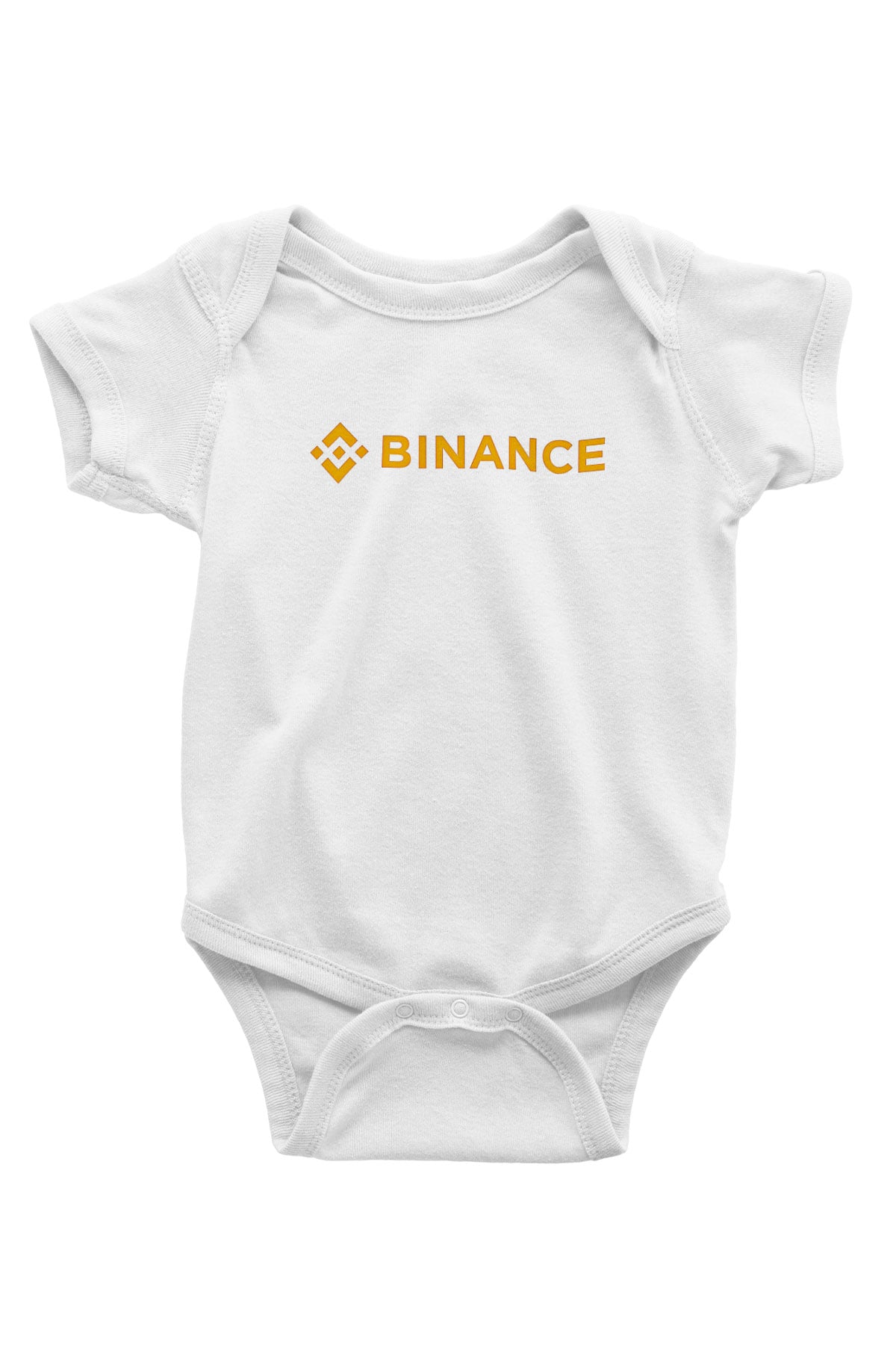 Binance Baskılı Beyaz Unisex Bebek Body - Zıbın