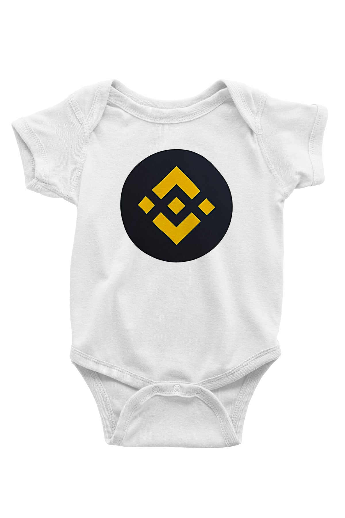 Binance Baskılı Beyaz Unisex Bebek Body - Zıbın