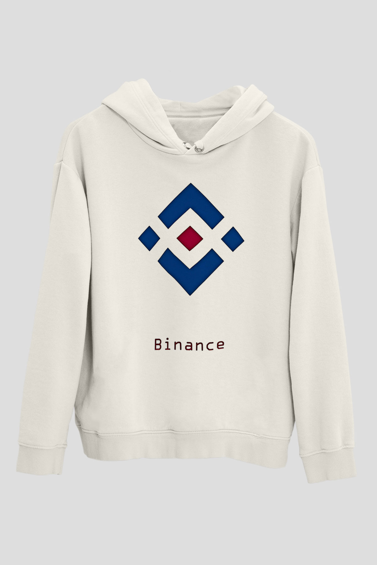Binance Baskılı Beyaz Unisex Hoodie