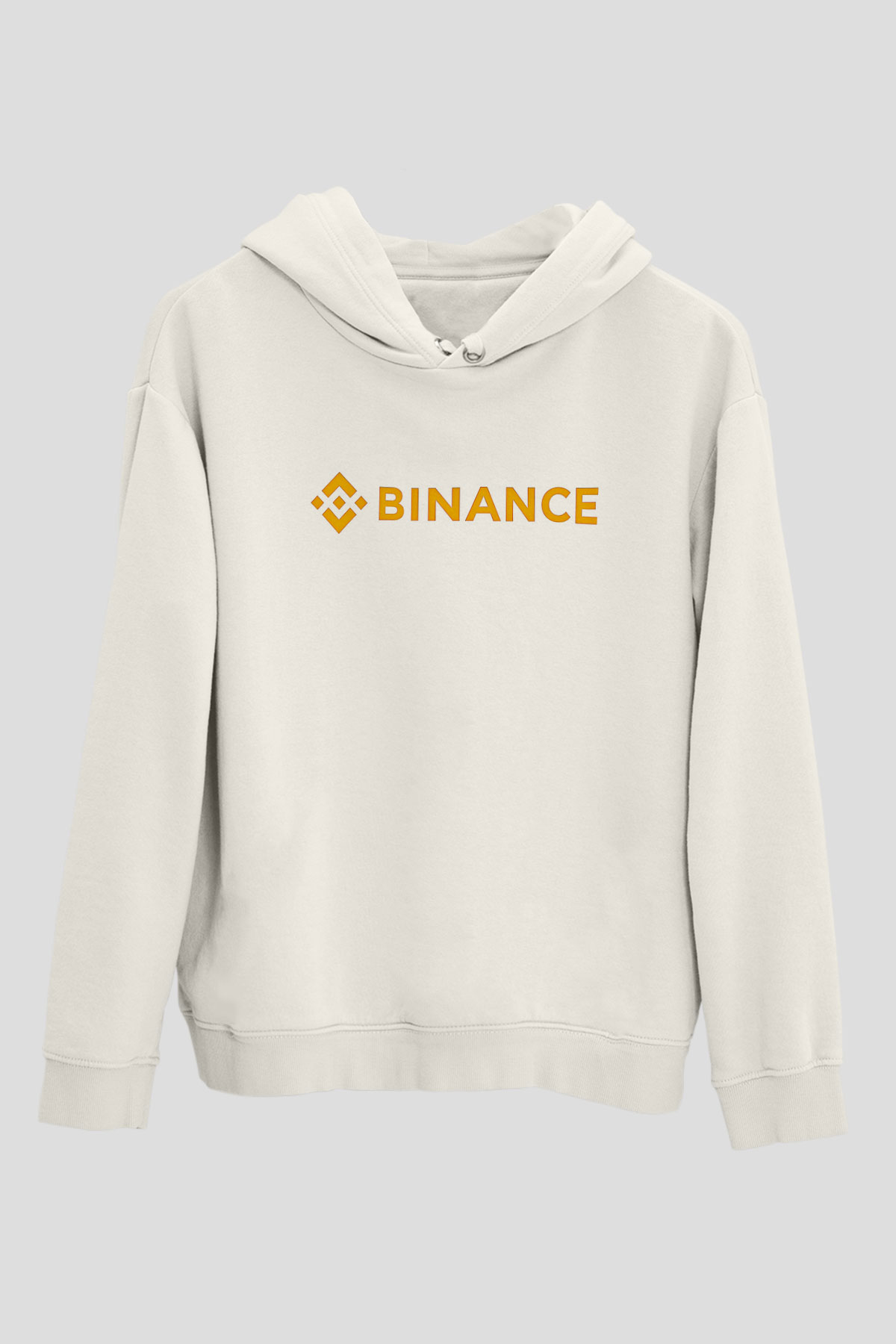 Binance Baskılı Beyaz Unisex Hoodie