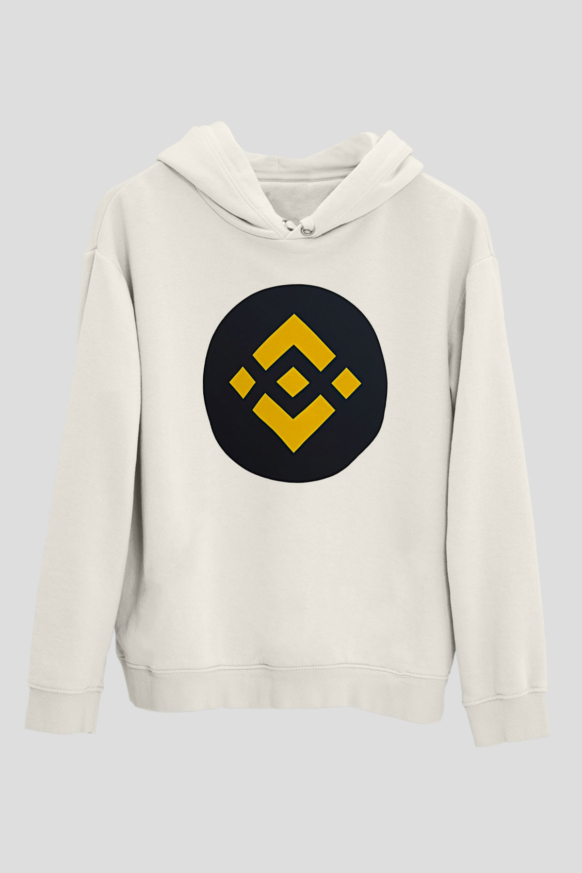 Binance Baskılı Beyaz Unisex Hoodie