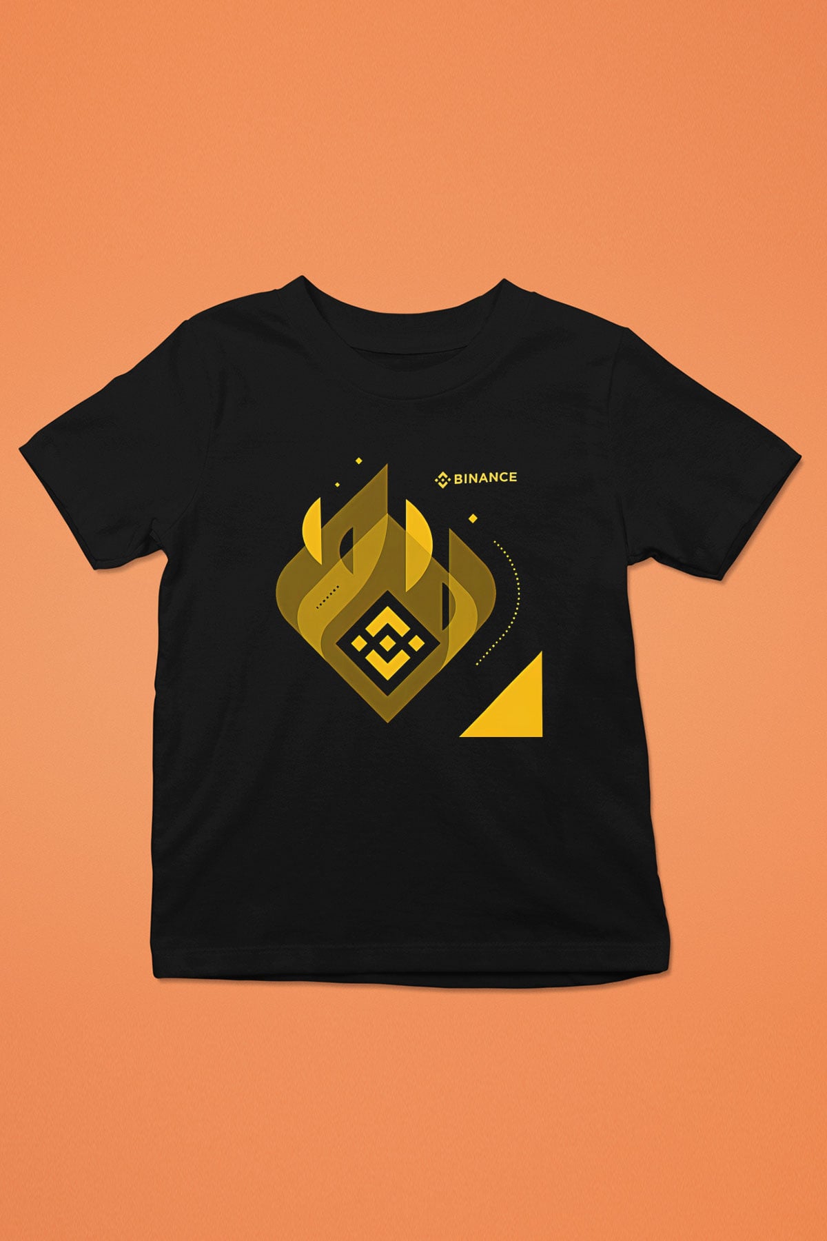 Binance Baskılı Unisex Siyah Çocuk Tişört - Tshirt