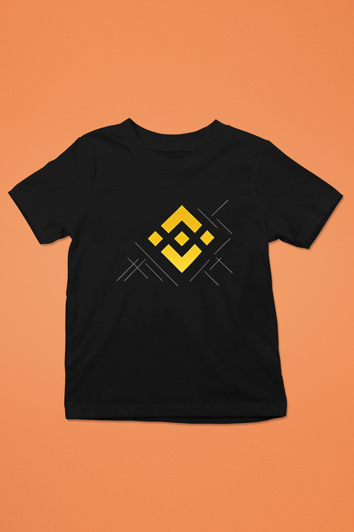 Binance Baskılı Unisex Siyah Çocuk Tişört - Tshirt