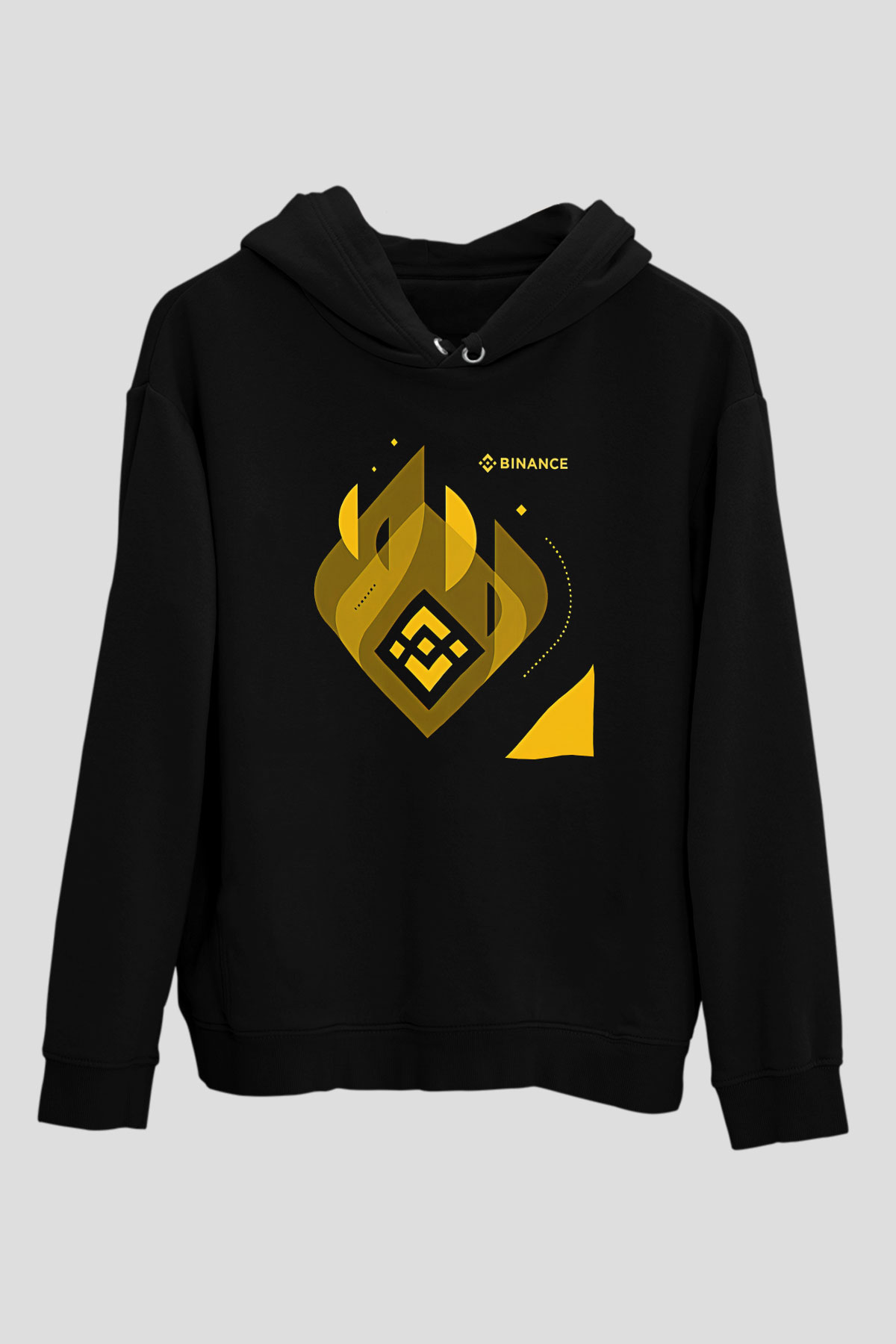 Binance Baskılı Unisex Siyah Hoodie