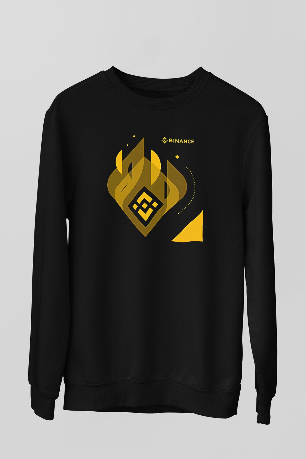 Binance Baskılı Unisex Siyah Sweatshirt