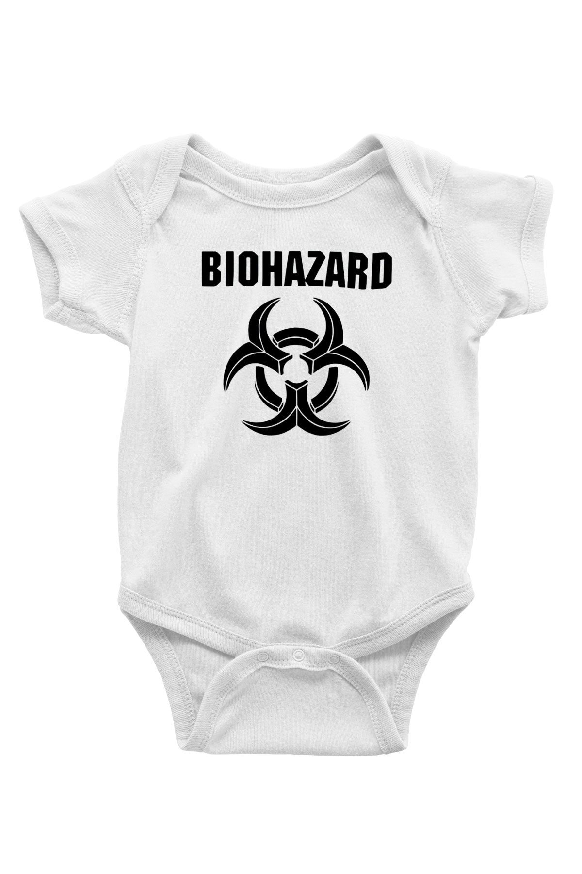 Biohazard Baskılı Beyaz Unisex Bebek Body - Zıbın