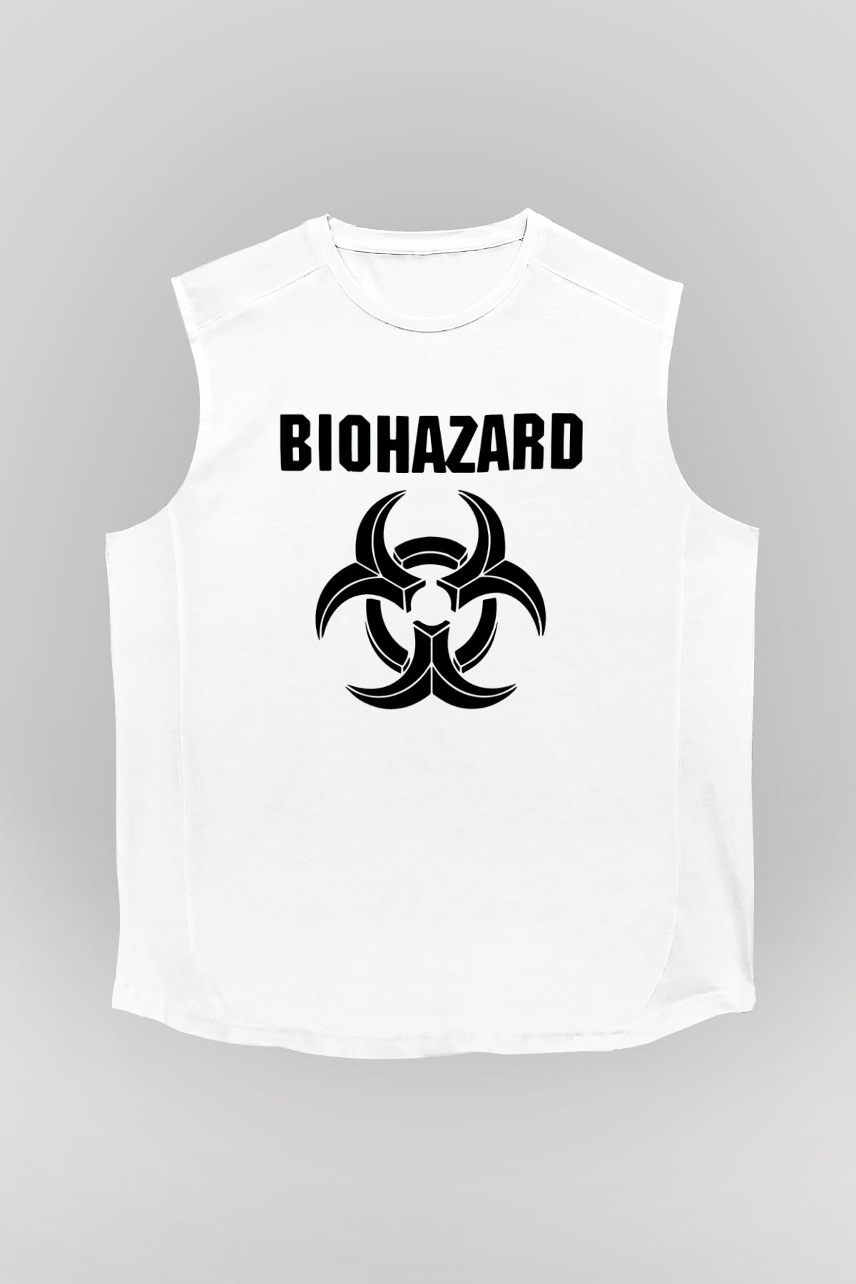 Biohazard Beyaz Unisex Kolsuz Tişört