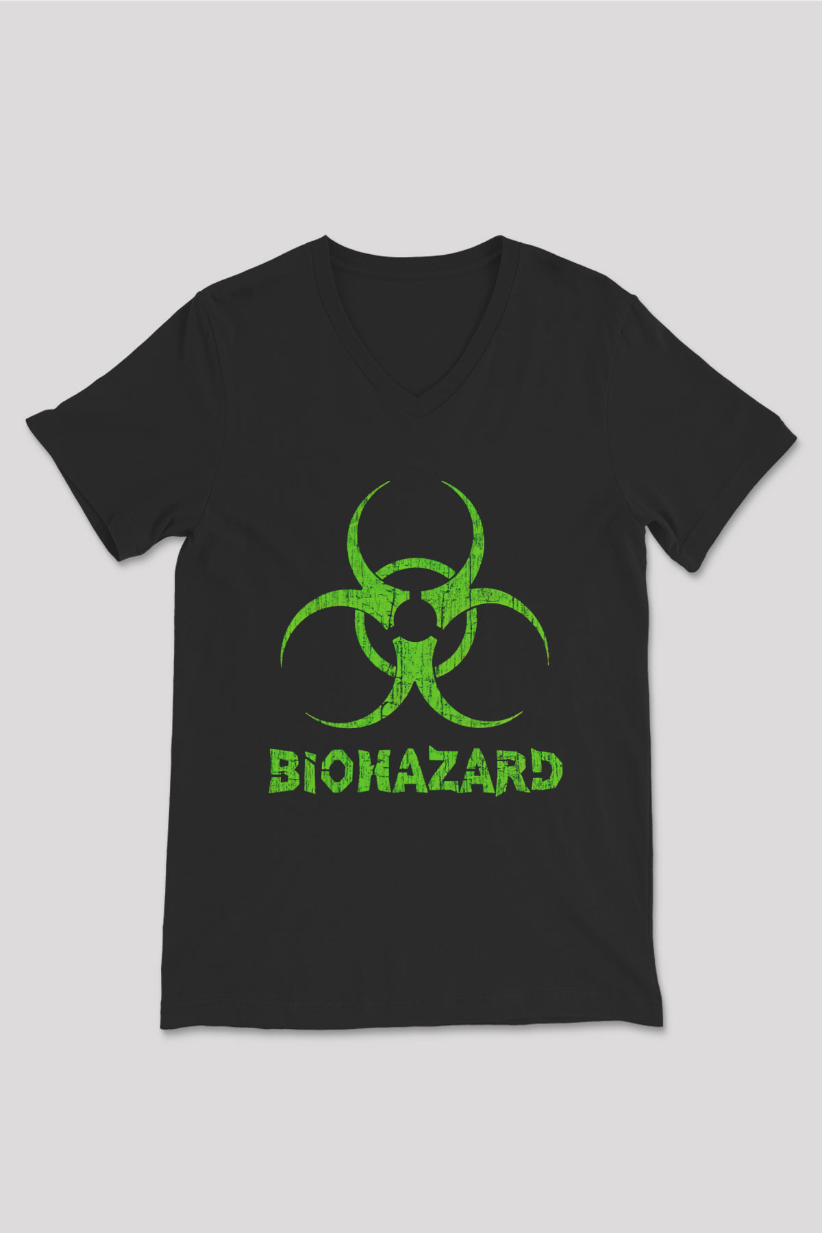 Biohazard Siyah Unisex V Yaka Tişört