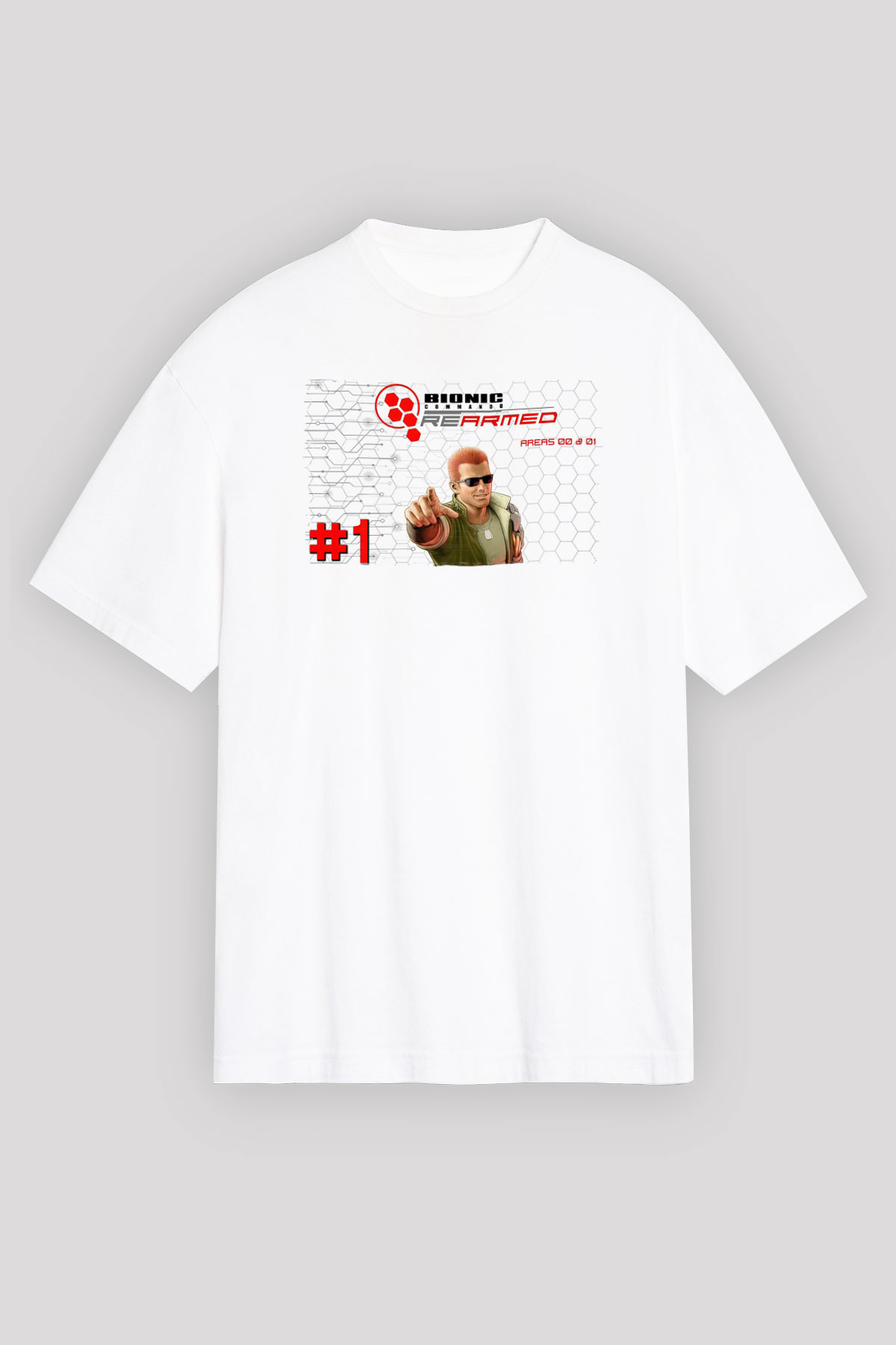 Bionic Commando Beyaz Unisex Tişört T-Shirt