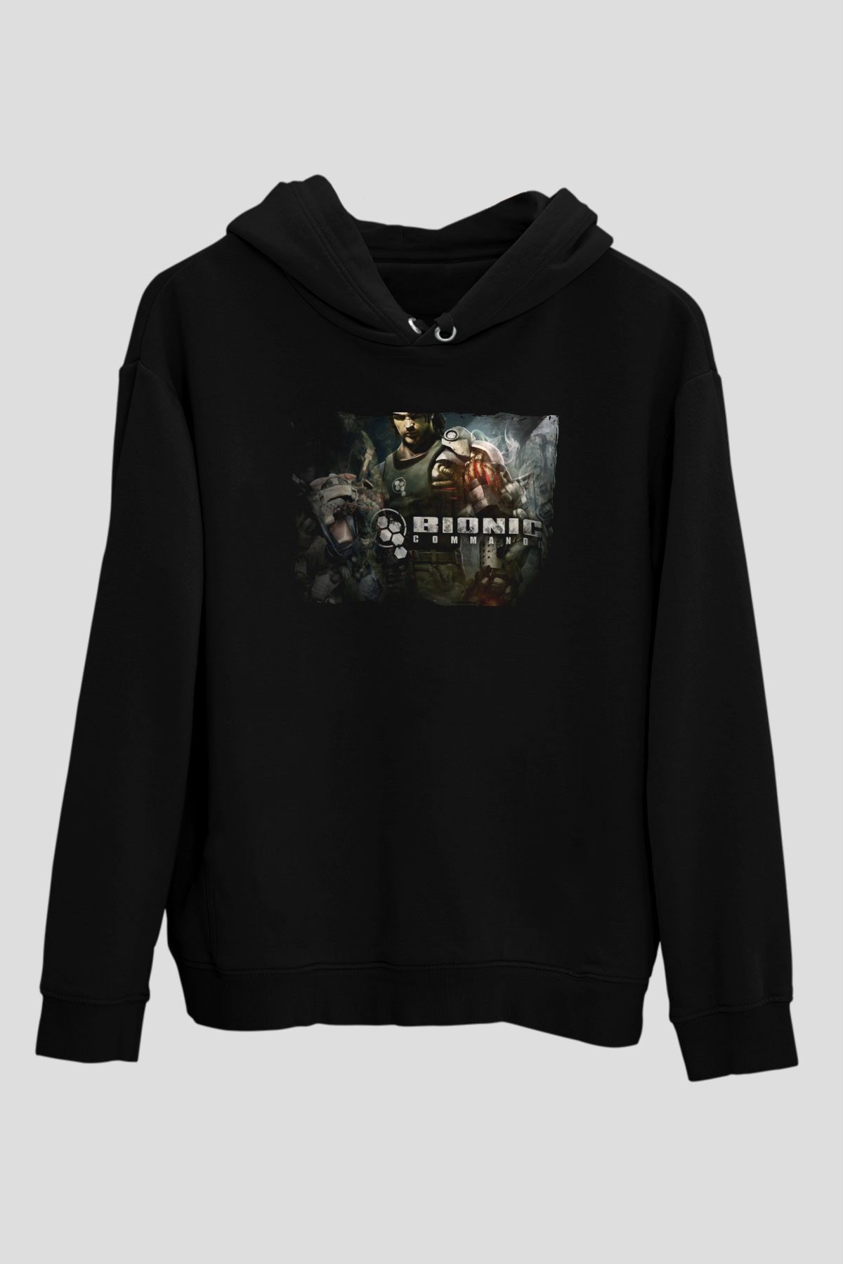 Bionic Commando Siyah Unisex Hoodie