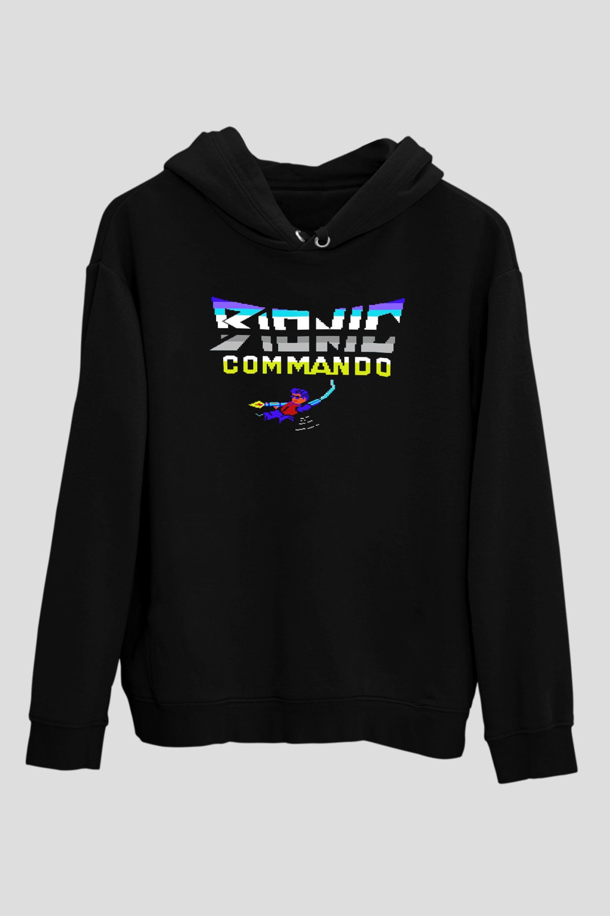 Bionic Commando Siyah Unisex Hoodie