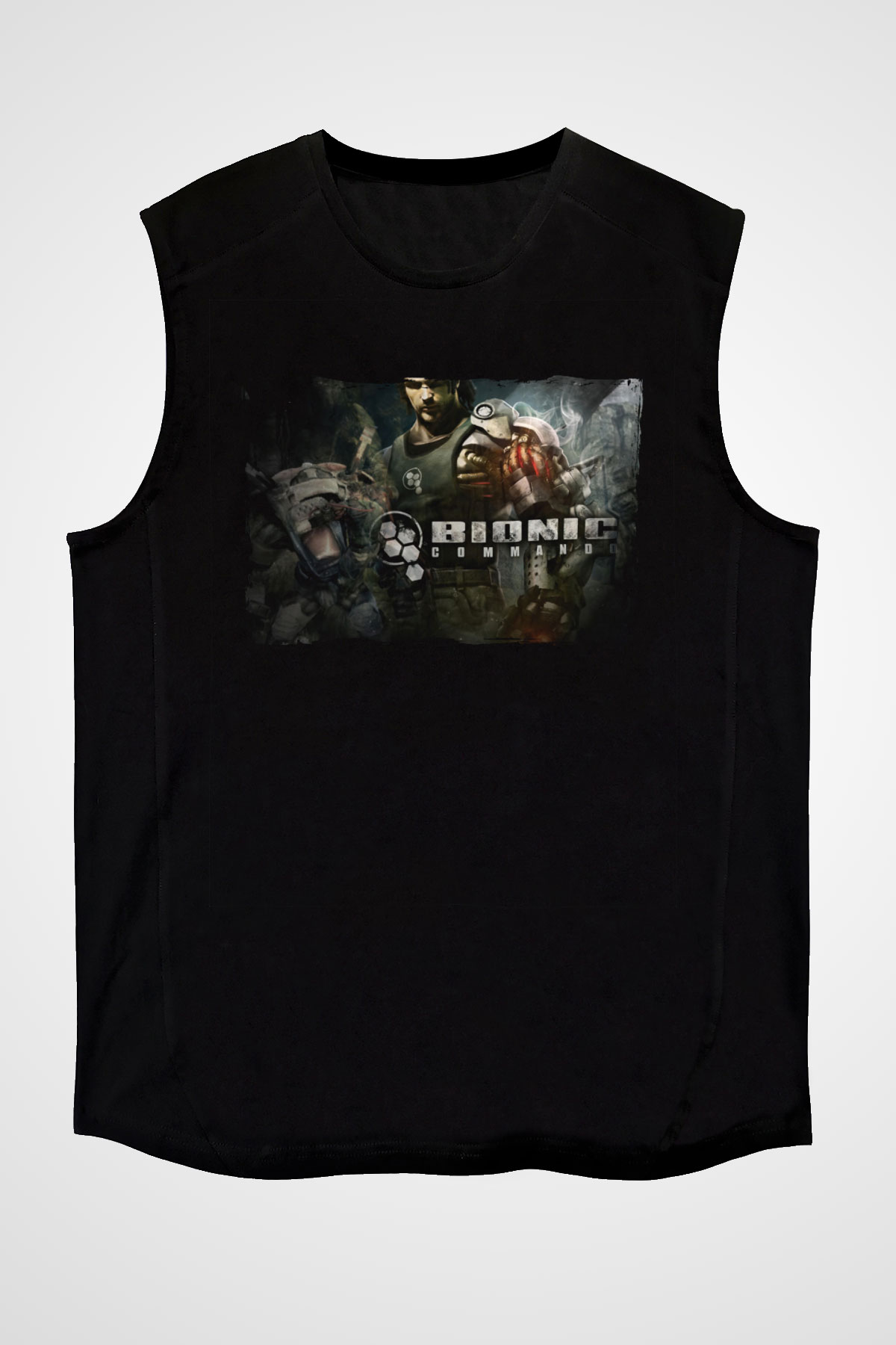 Bionic Commando Siyah Unisex Kolsuz Tişört