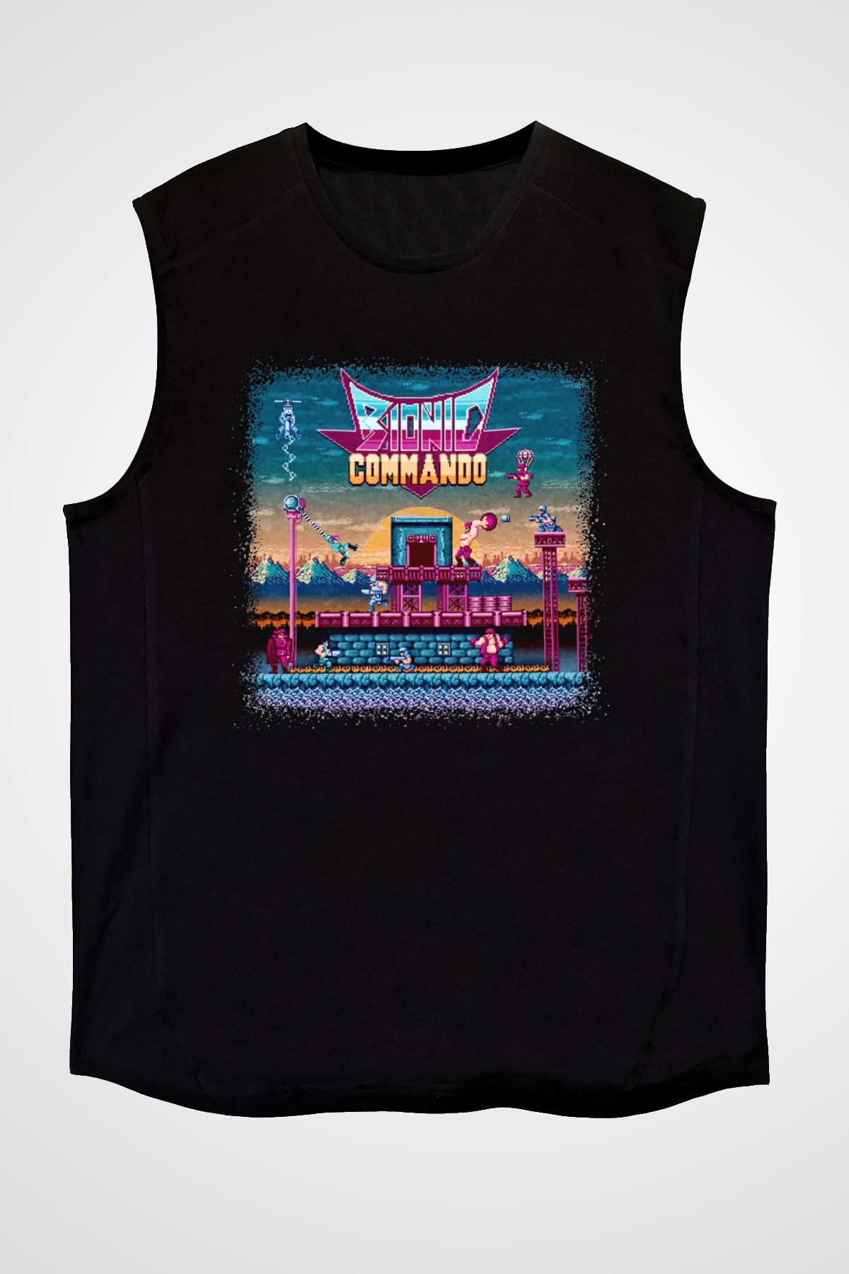 Bionic Commando Siyah Unisex  Kolsuz Tişört