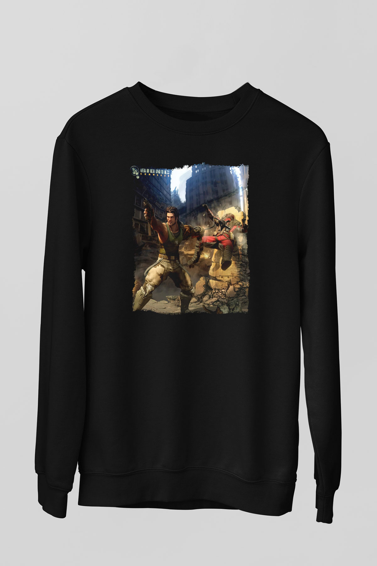 Bionic Commando Siyah Unisex Sweatshirt