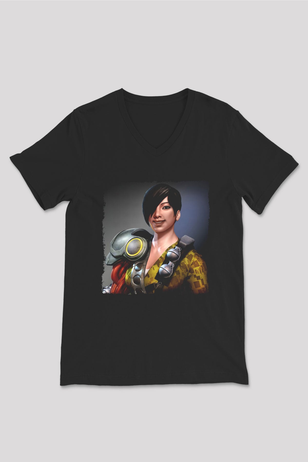 Bionic Commando Siyah Unisex V Yaka Tişört