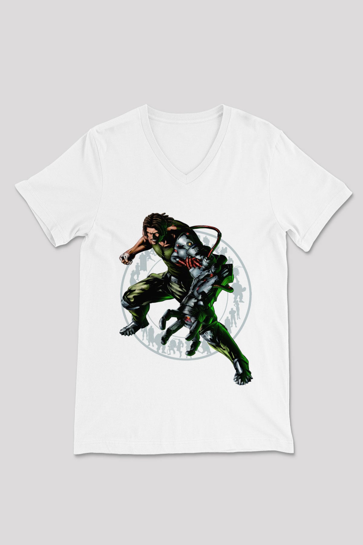 Bionic Commando Siyah Unisex V Yaka Tişört