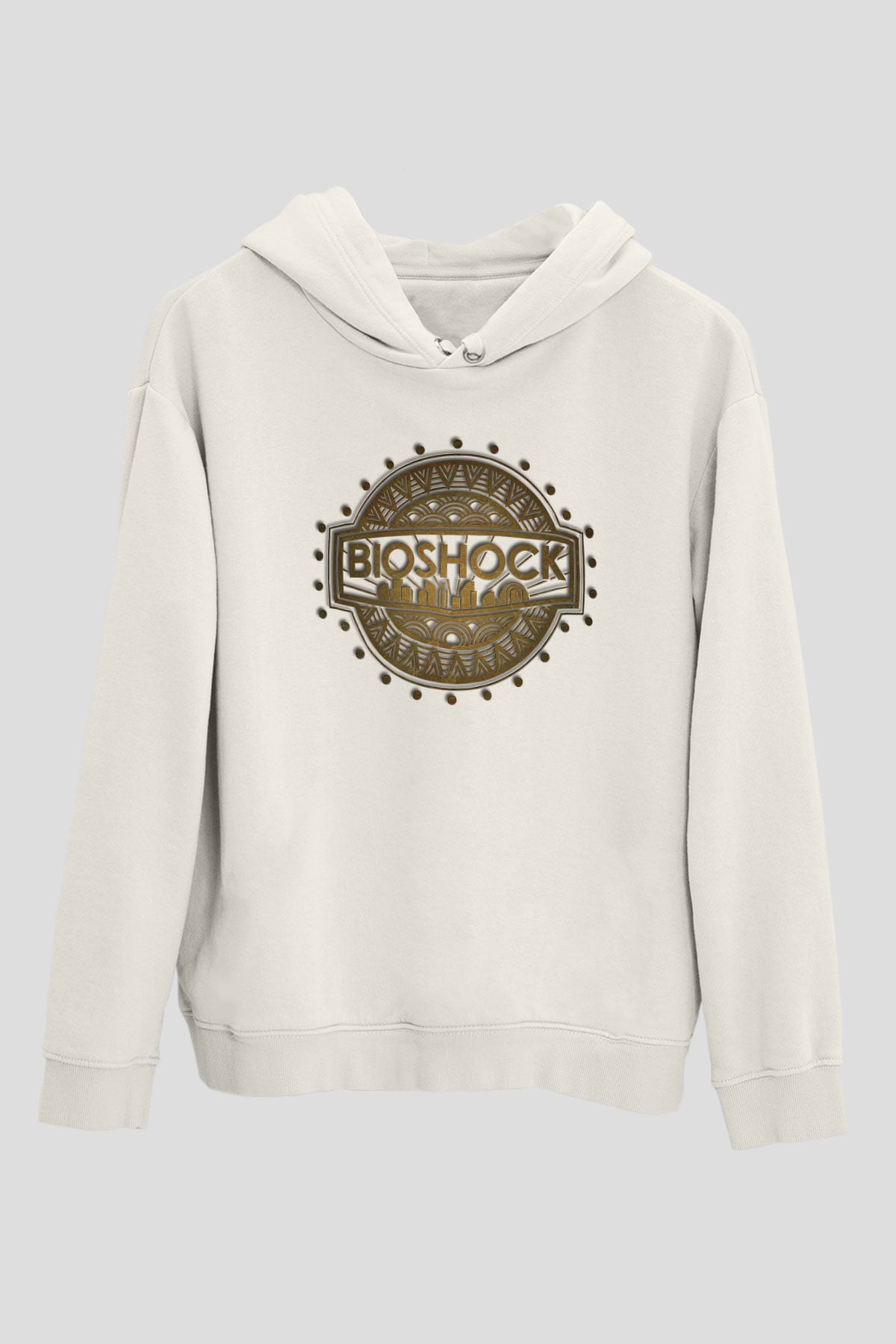 BioShock Beyaz Unisex Kapşonlu Sweatshirt