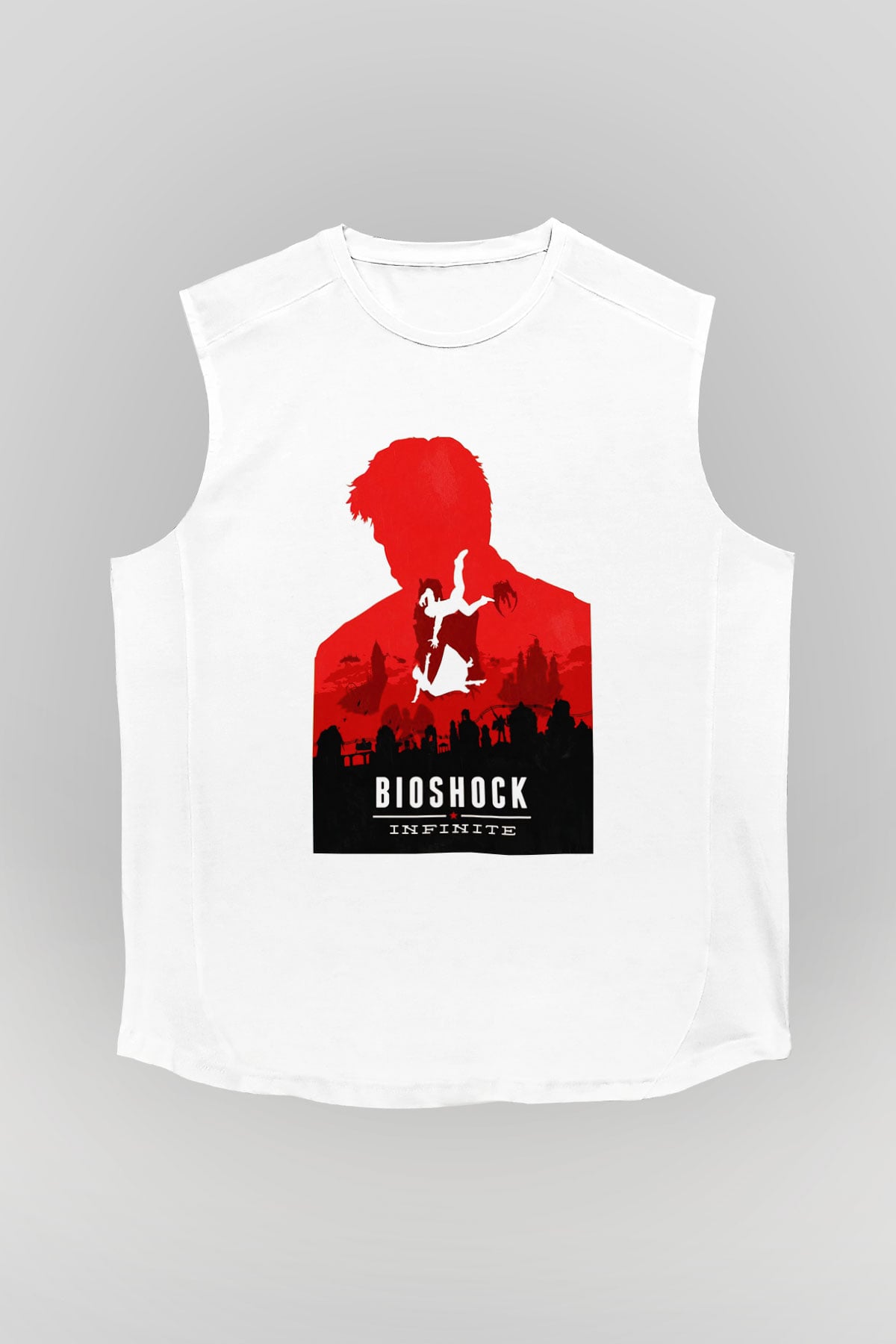 BioShock Beyaz Unisex Kolsuz Tişört