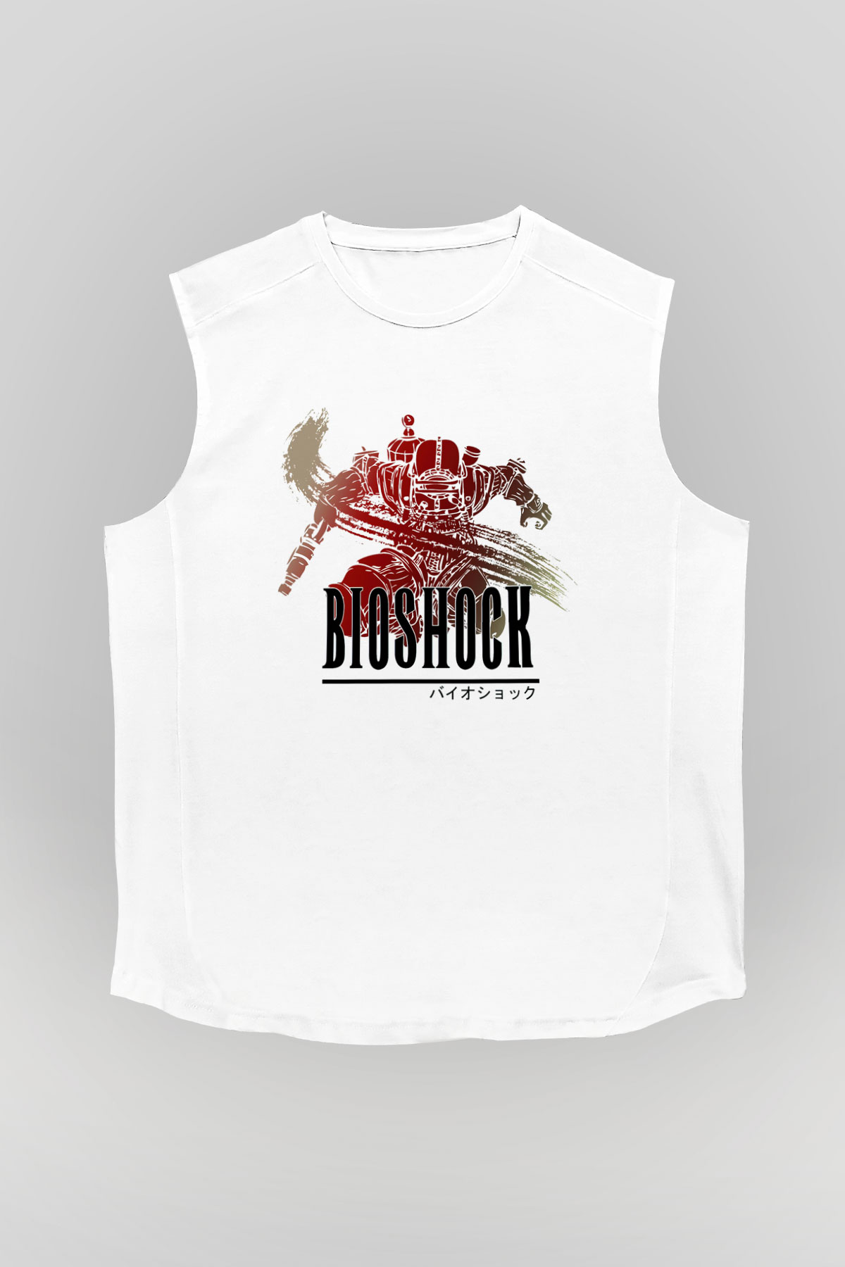 BioShock Beyaz Unisex Kolsuz Tişört