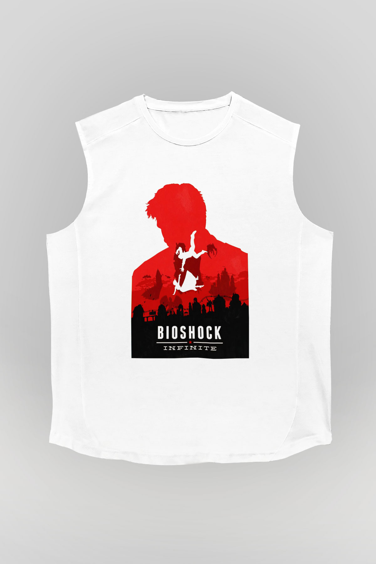 BioShock Beyaz Unisex Kolsuz Tişört