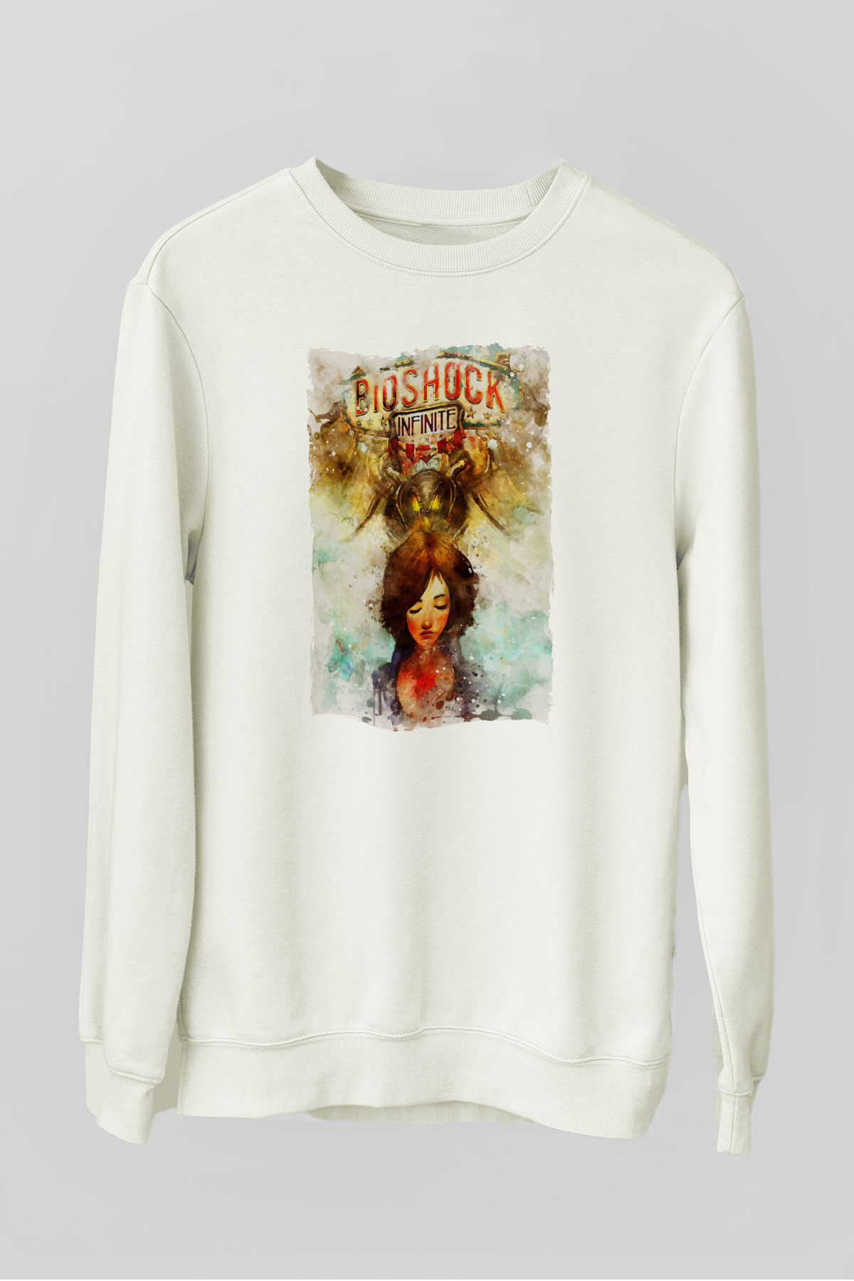 BioShock Beyaz Unisex Sweatshirt