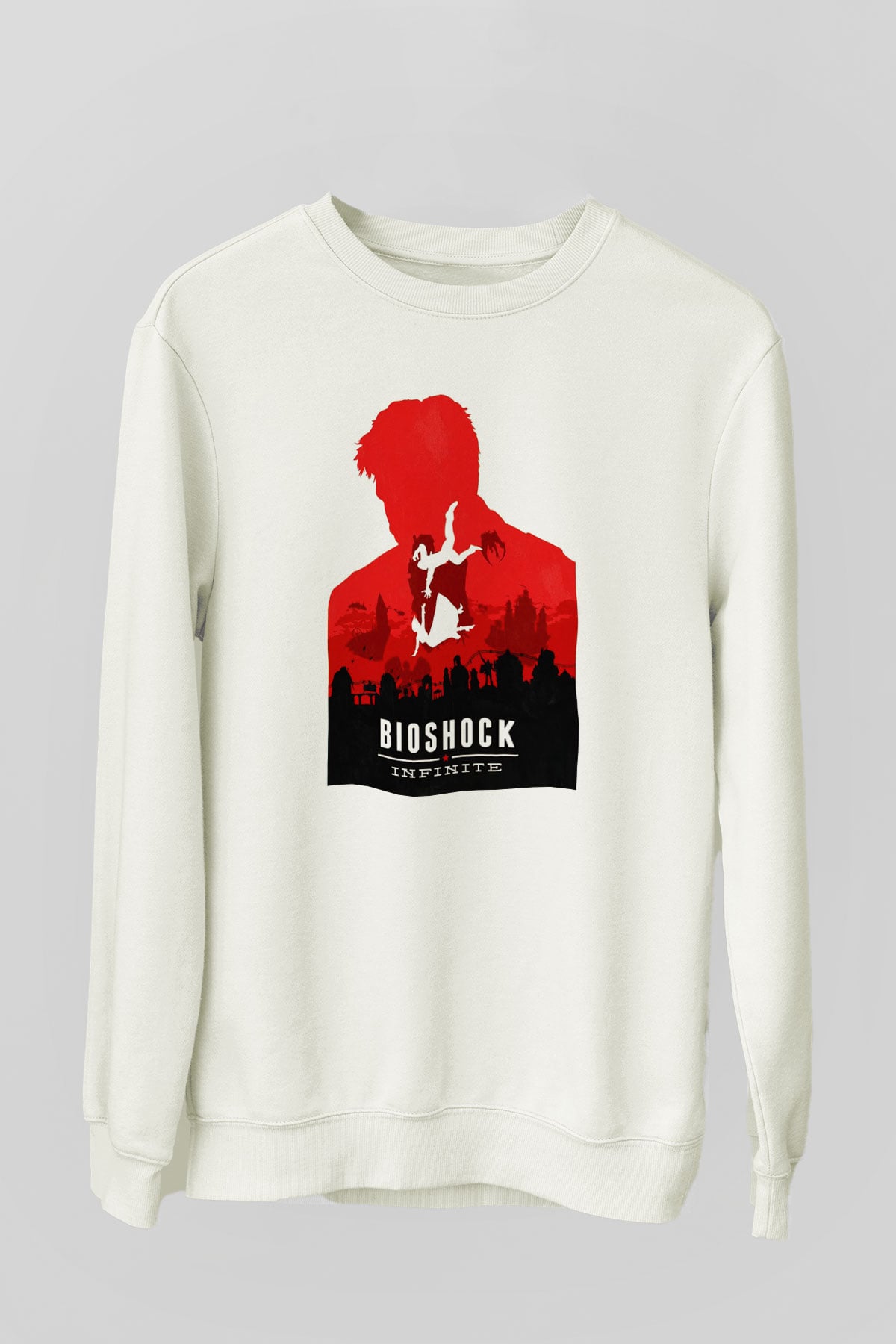 BioShock Beyaz Unisex Sweatshirt
