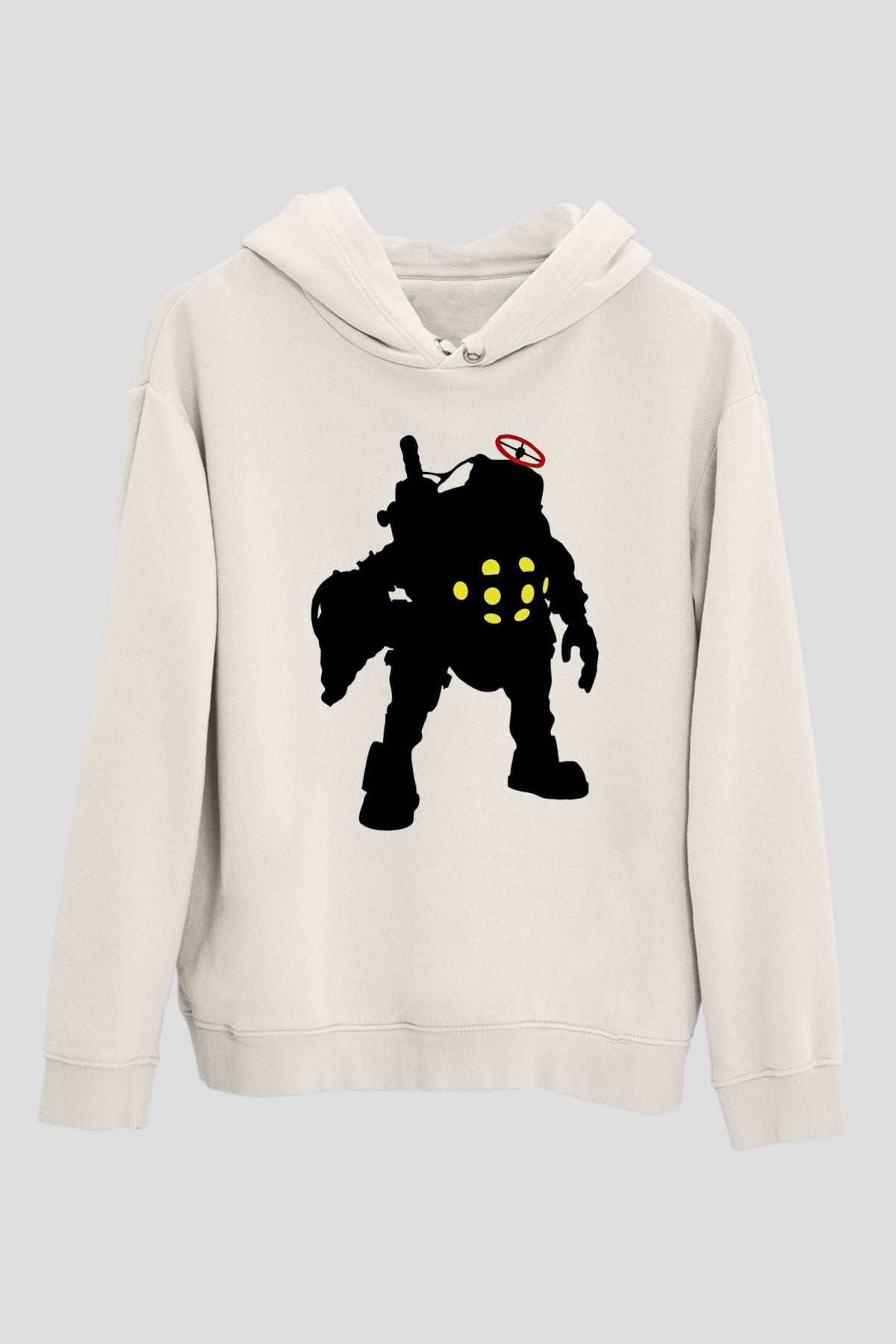 Bioshock James Baskılı Beyaz Unisex Kapüşonlu Sweatshirt