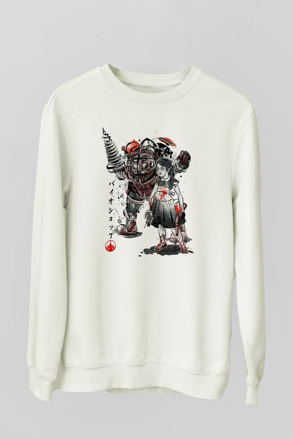 Bioshock James Baskılı Beyaz Unisex Sweatshirt