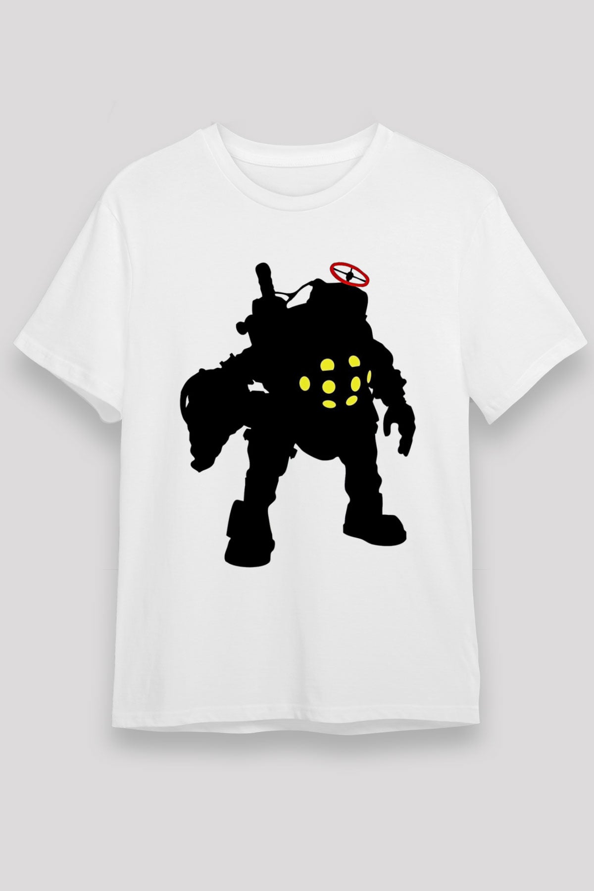 Bioshock James Baskılı Unisex Beyaz Tişört - Tshirt