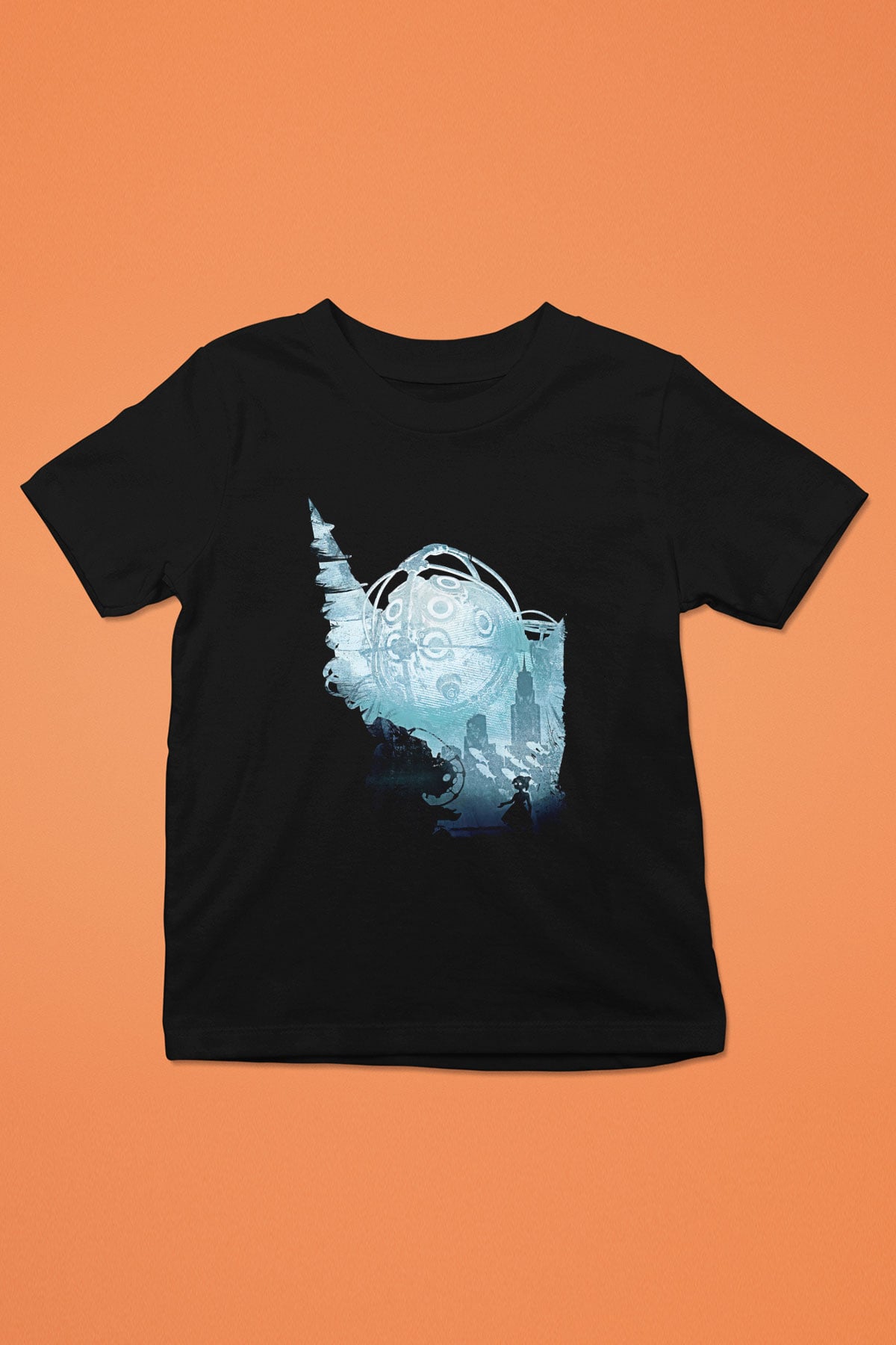 Bioshock James Baskılı Unisex Siyah Çocuk Tişört - Tshirt