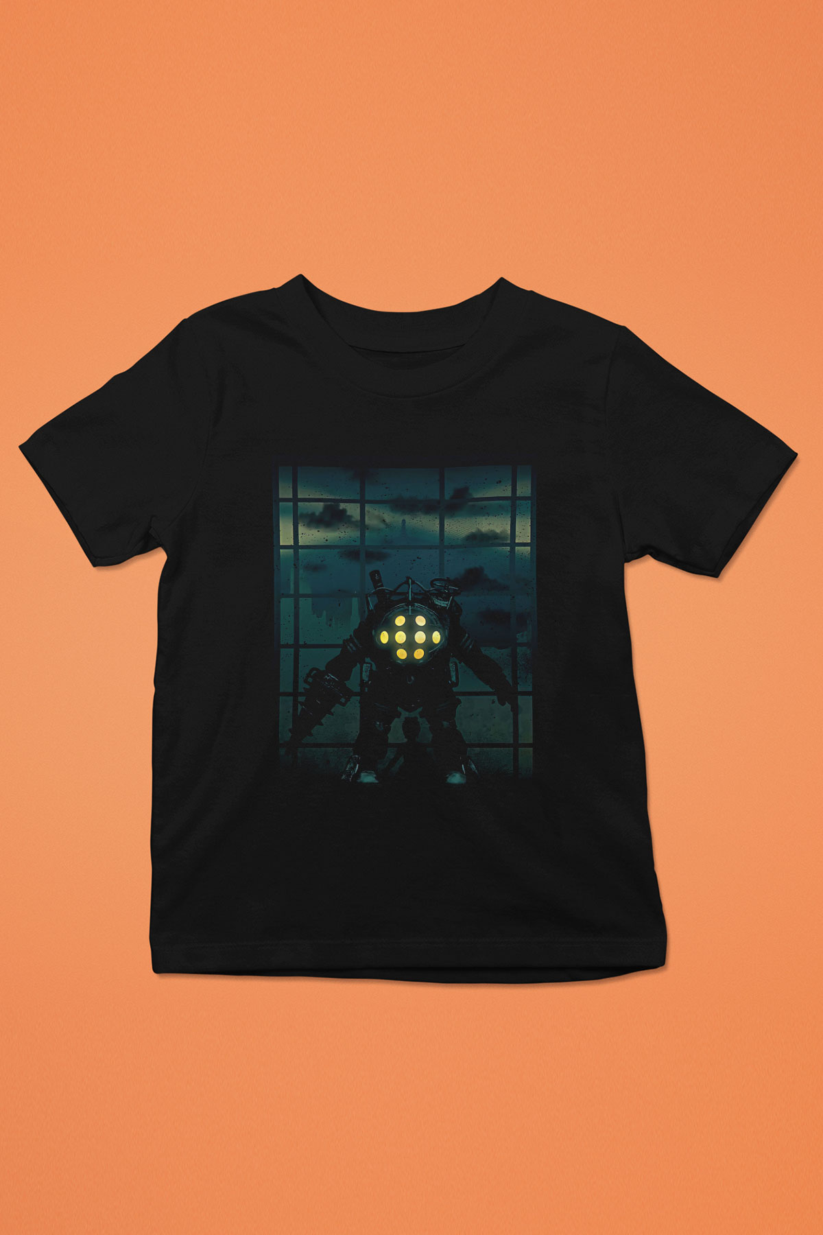 Bioshock James Baskılı Unisex Siyah Çocuk Tişört - Tshirt