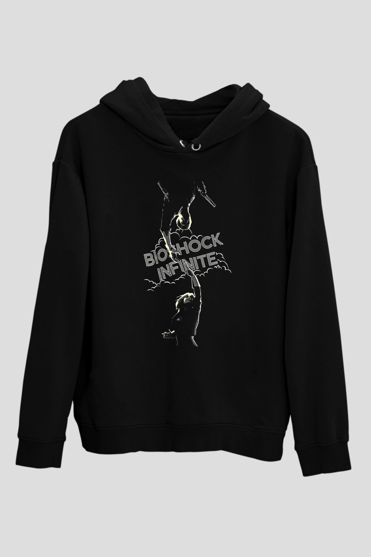 Bioshock James Baskılı Unisex Siyah Kapüşonlu Sweatshirt