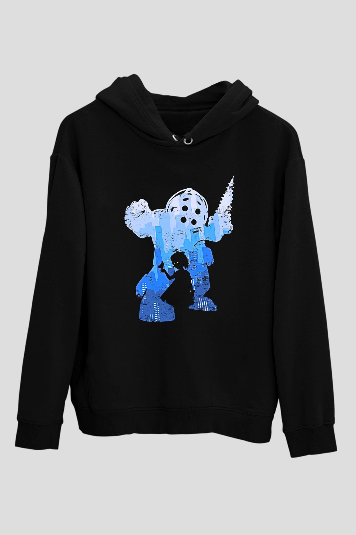 Bioshock James Baskılı Unisex Siyah Kapüşonlu Sweatshirt