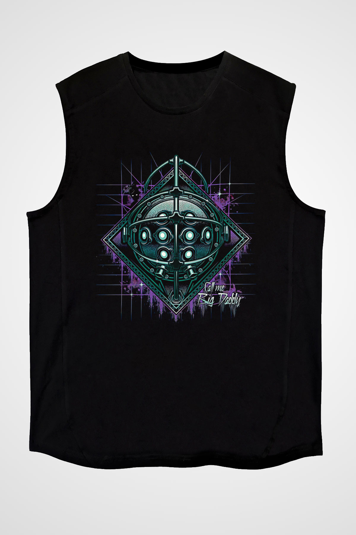 Bioshock James Baskılı Unisex Siyah Kolsuz Tişört - Tshirt