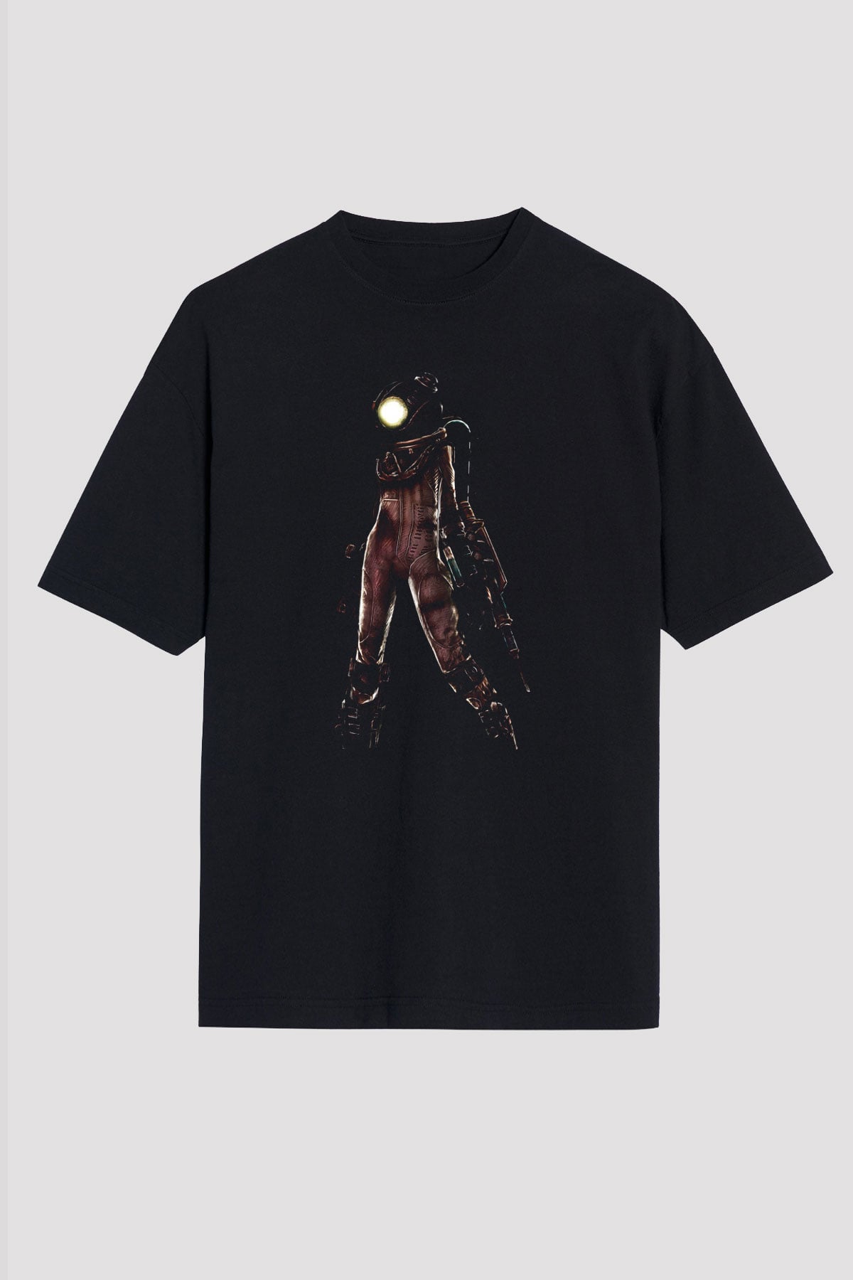 Bioshock James Baskılı Unisex Siyah Oversize Tişört - Tshirt