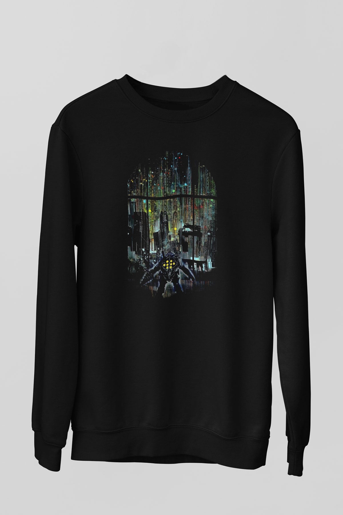 Bioshock James Baskılı Unisex Siyah Sweatshirt
